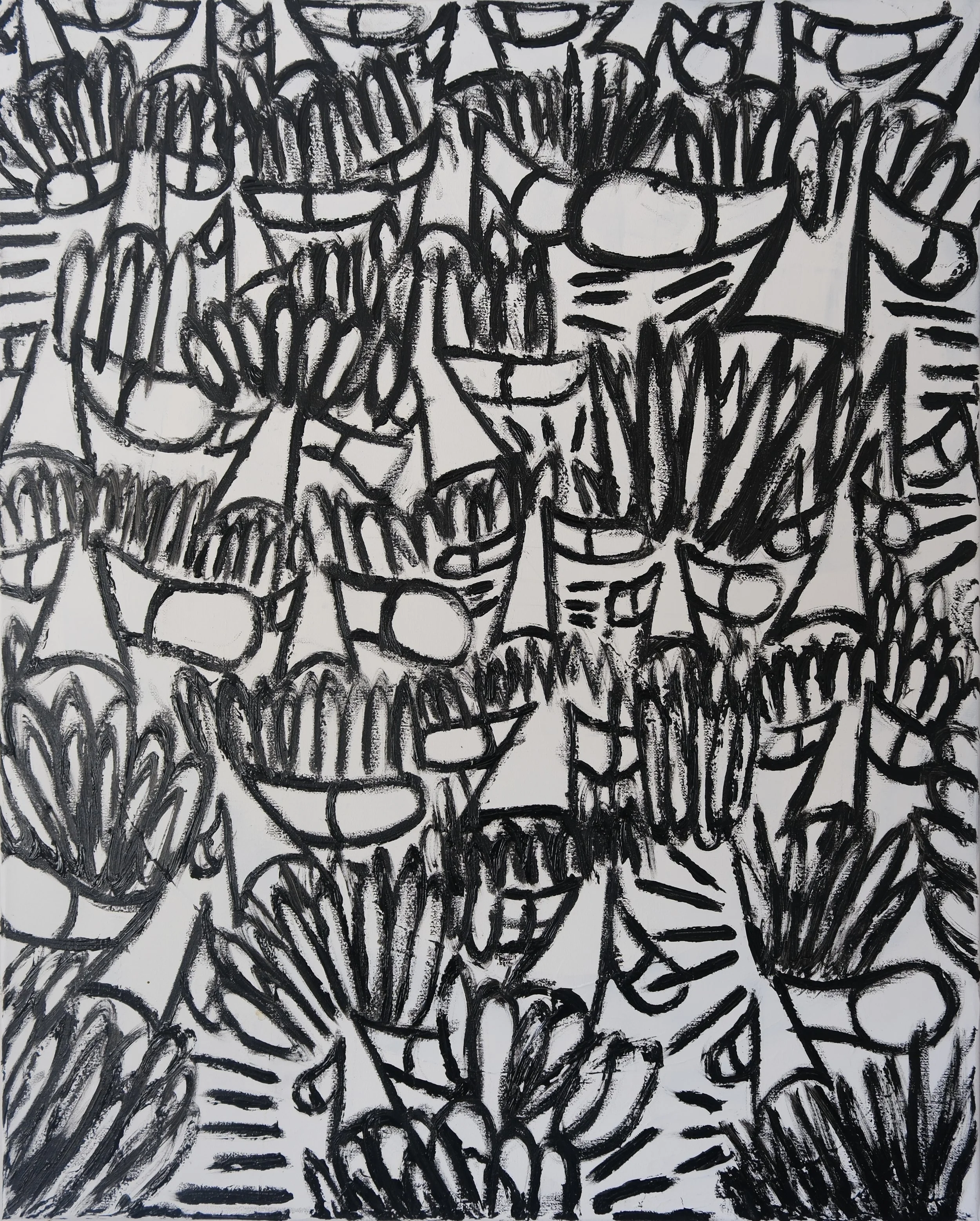 "MINDMAP 1" - MEDIUM: SPRAYPAINT & OIL STICK ON CANVAS - DIMENSIONS: 60 x 80 CM