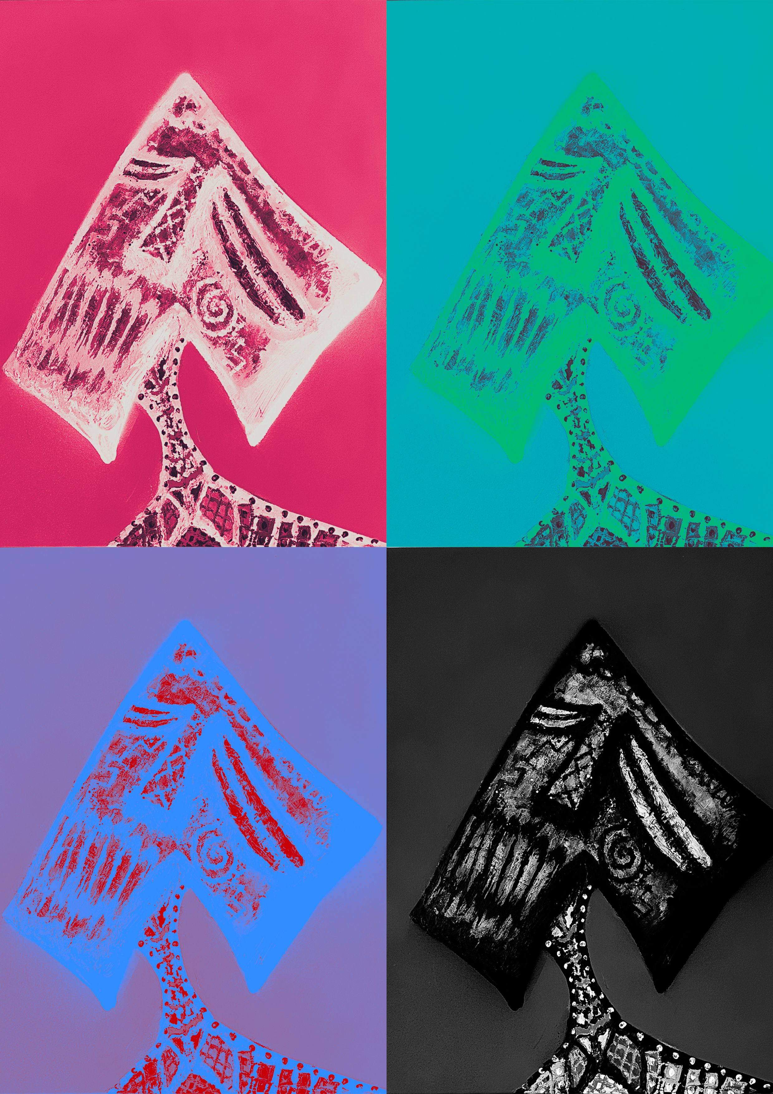 "KEEP CURIOUS"  -                                                              
MEDIUM: SPRAYPAINT, OIL STICK, CHARCOAL, ACRYLIC &, OIL PAINT ON CANVAS & DIGITALLY EDITED