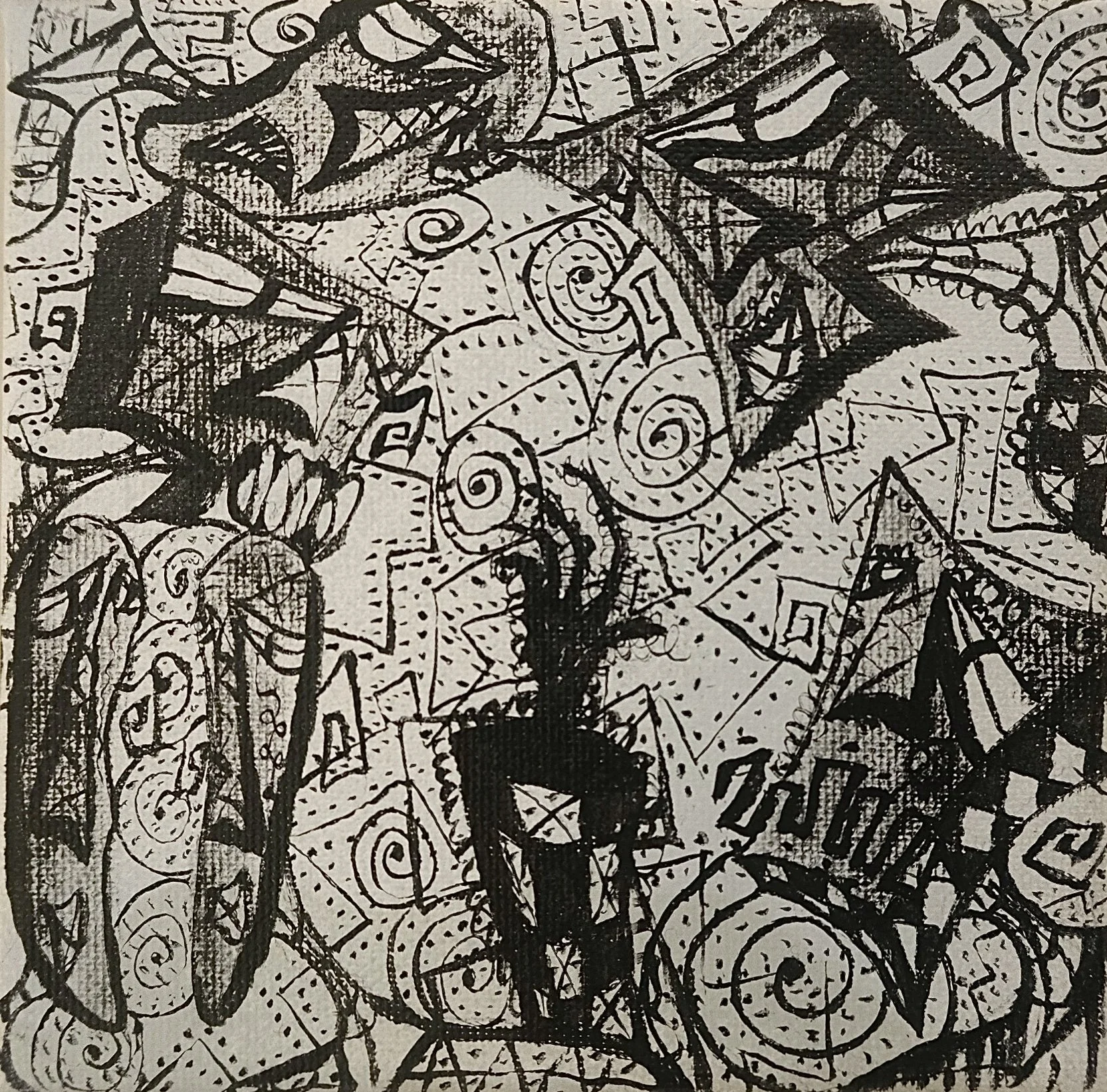 "UNTITLED" - MEDIUM: SPRAYPAINT & INK ON CANVAS - DIMENSIONS: 15 x 15 CM