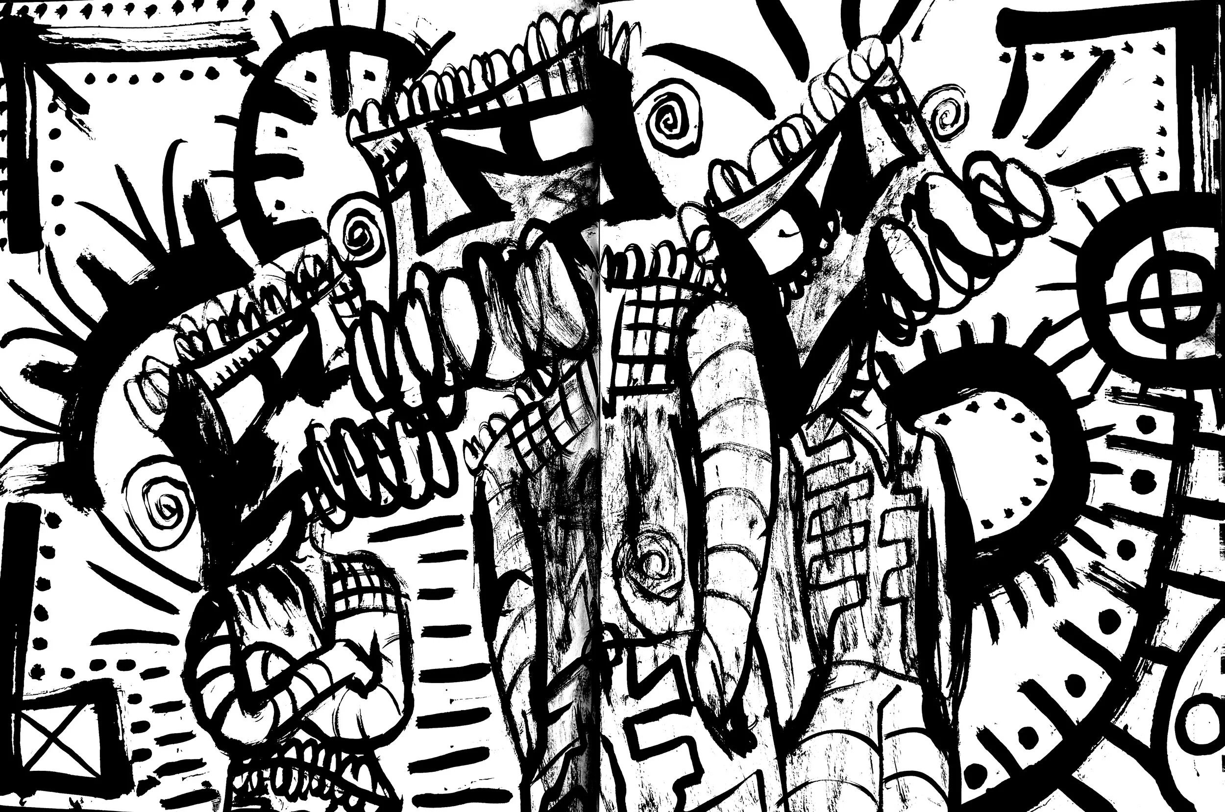 INK DRAWING ON PAPER