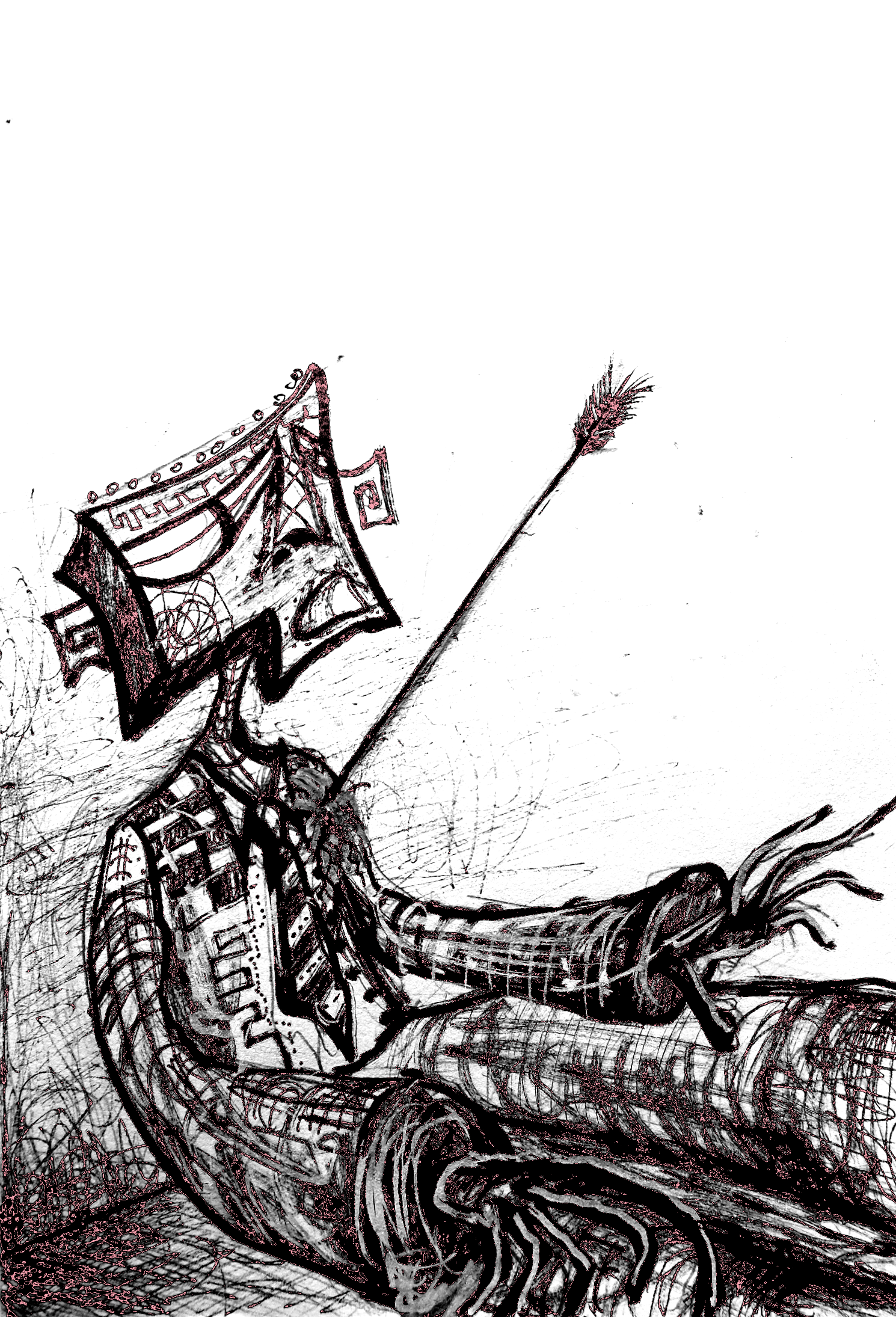 "FINAL BREATH"  -                                                              
MEDIUM: INK, PEN & PENCIL ON PAPER & DIGITALLY EDITED