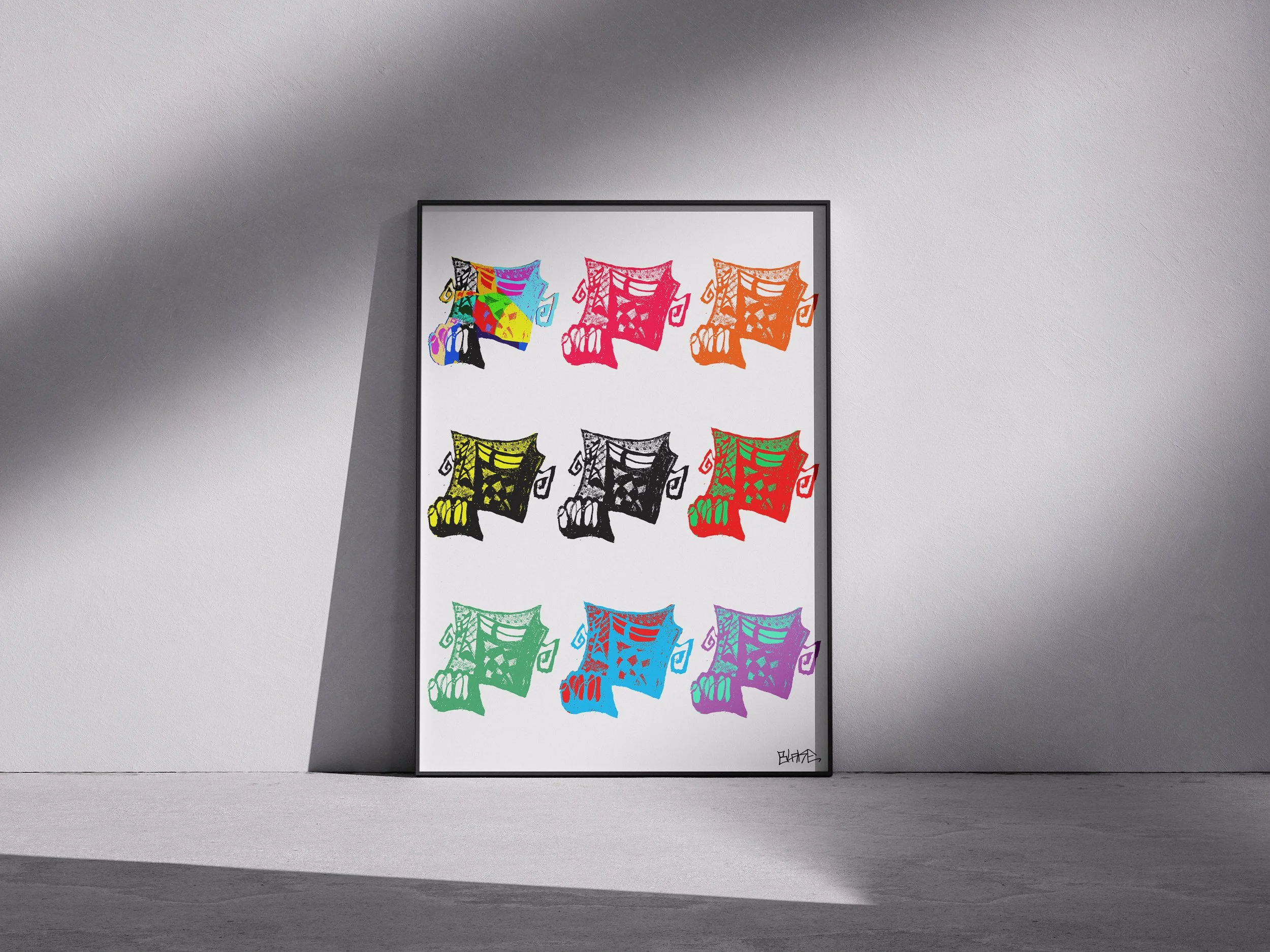 'Head Down (9-Split)' Art Print