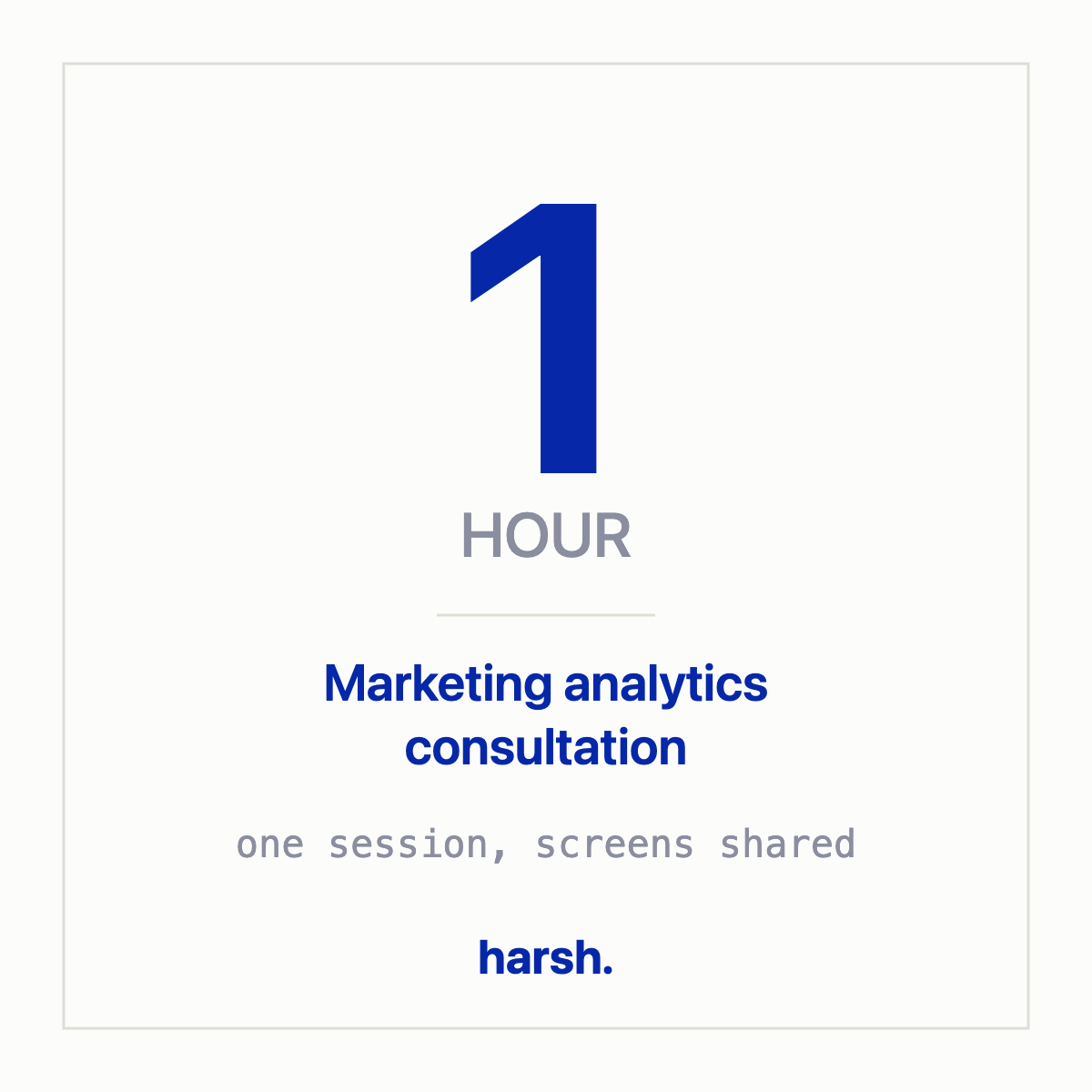 1-hour marketing analytics consultation