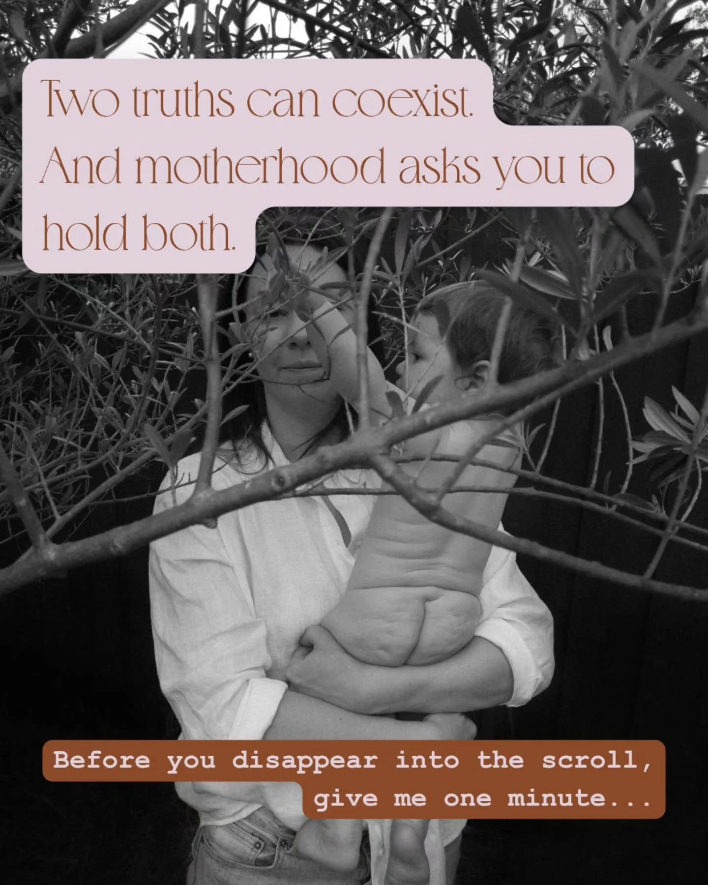 Motherhood has a way of asking us to hold opposites&hellip; without neatly resolving them.

Love and resentment.
Gratitude and grief.
Choice and constraint.

We&rsquo;re not taught how to sit in that tension. We&rsquo;re taught to pick a side. To tid