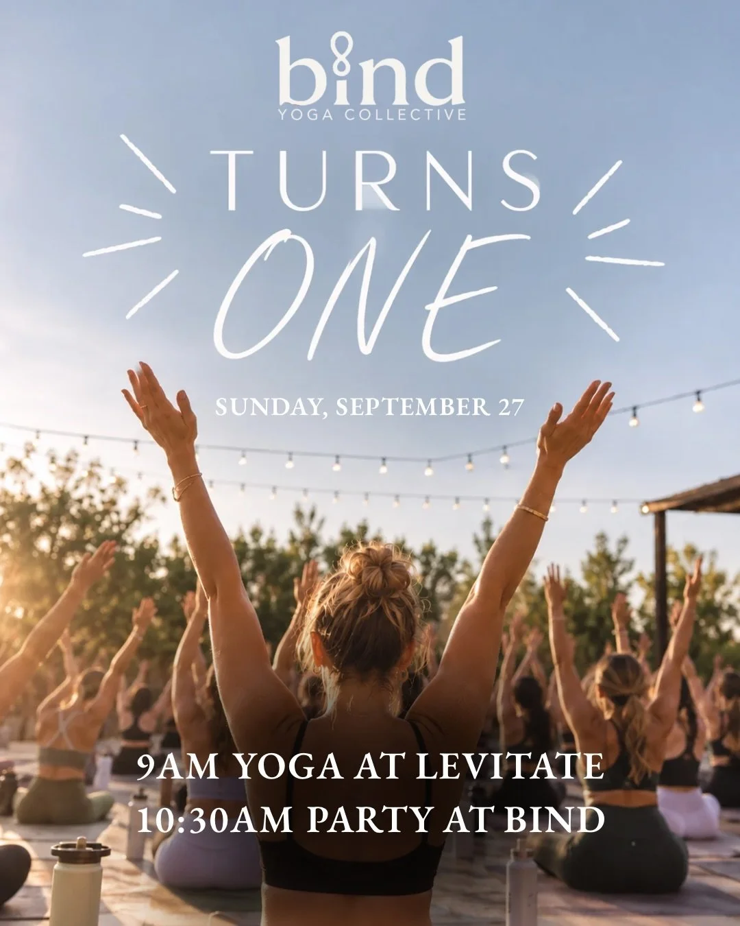 ✨ Join us for a morning of yoga, community, and good vibes. Thank you so much to all of our favorite local businesses for contributing to our first birthday, it means the world to us!

@levitatebackyard 
@slacktidecoffee 
@fourcornerssupply 
@southsh