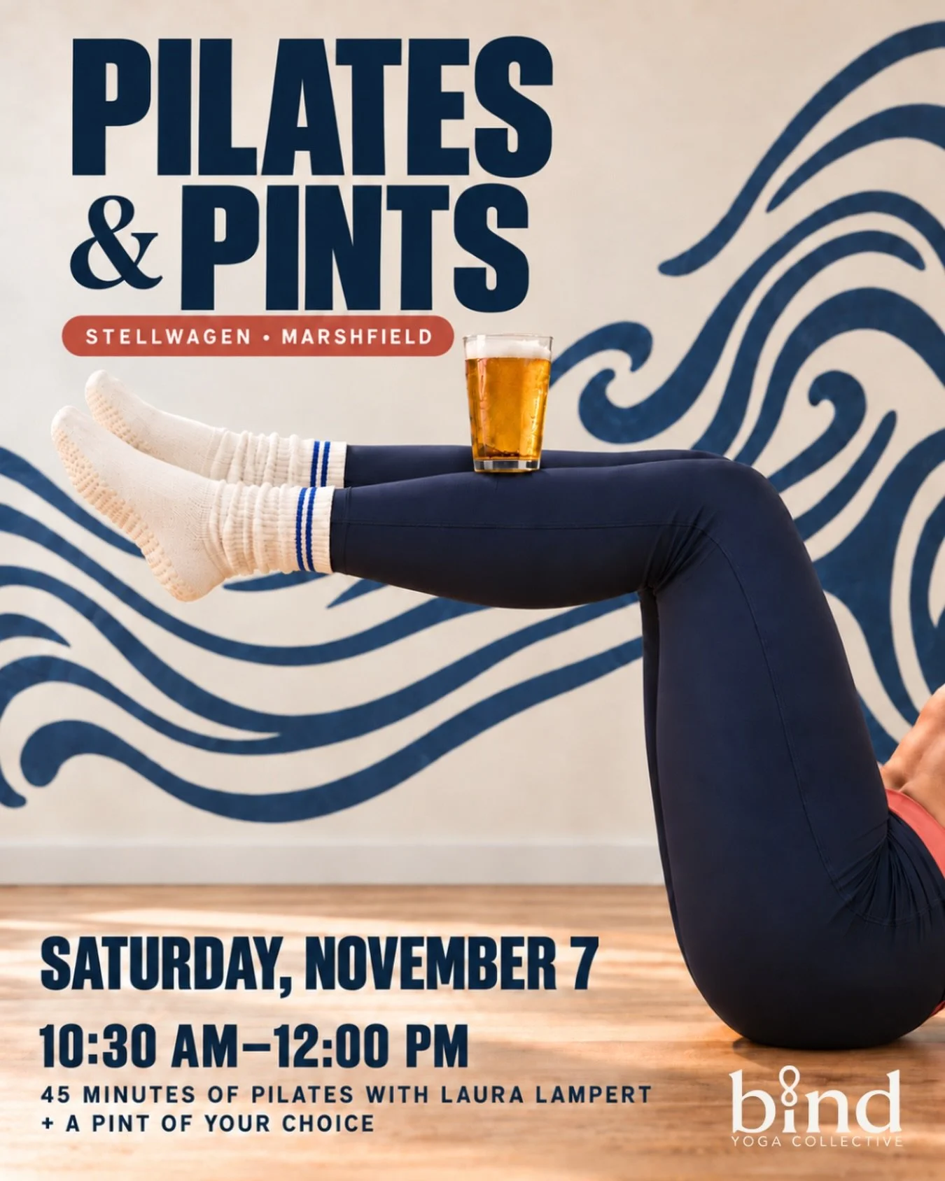 Pilates + Pints is coming to Stellwagen! 🍻

Join us Saturday, November 7 for a fun fall morning of movement, great beer, and good company!

Laura Lampert will lead a 45-minute classical Pilates class featuring the magic circle. Expect a serious core