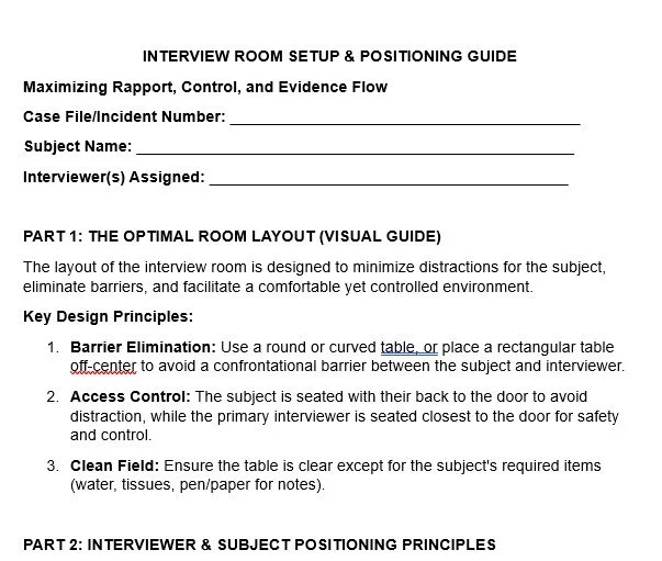 Interview Room Setup & Positioning Guide