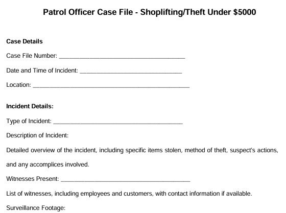 Theft under note template