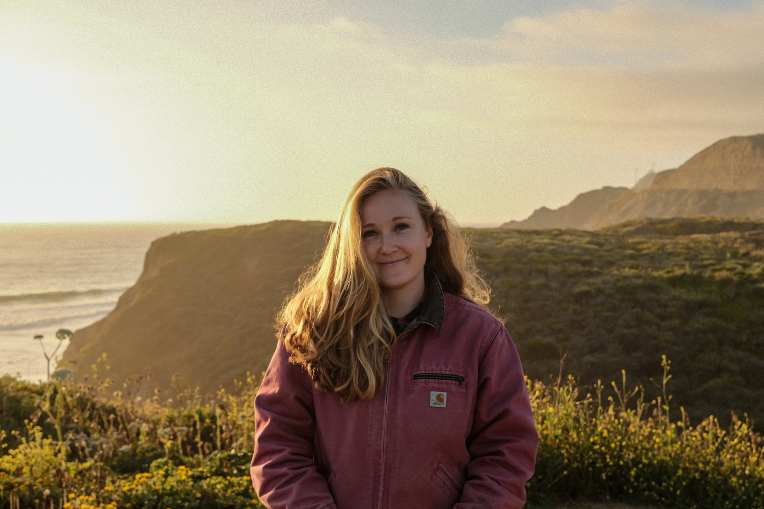 Outdoor portrait above a coastal bluff