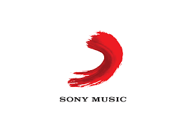SONY MUSIC logo featuring a red brushstroke 'D' shape with 'SONY MUSIC' text underneath.