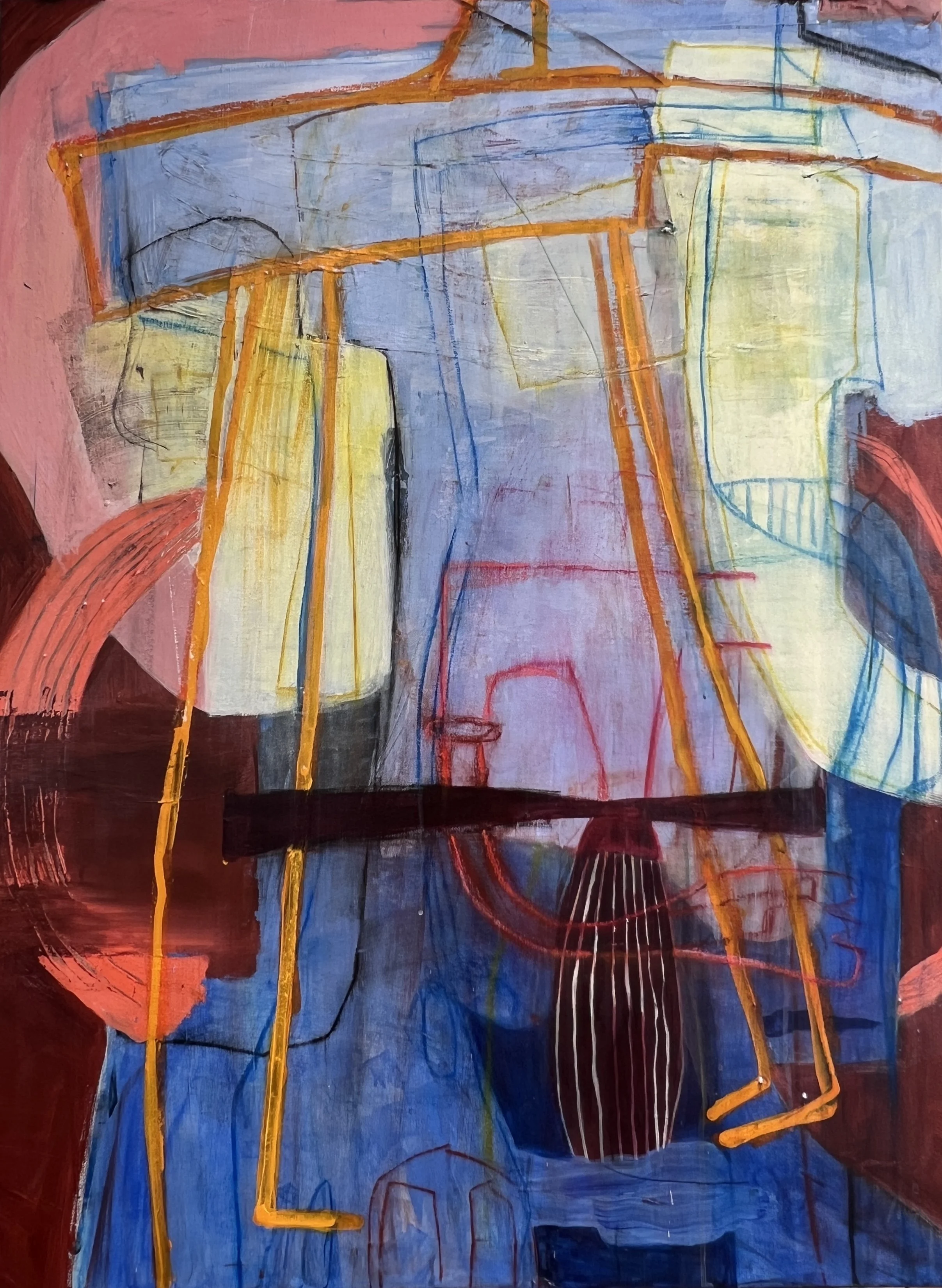 Cocktail Time. 2026. Mixed media on canvas - 40” x 30”