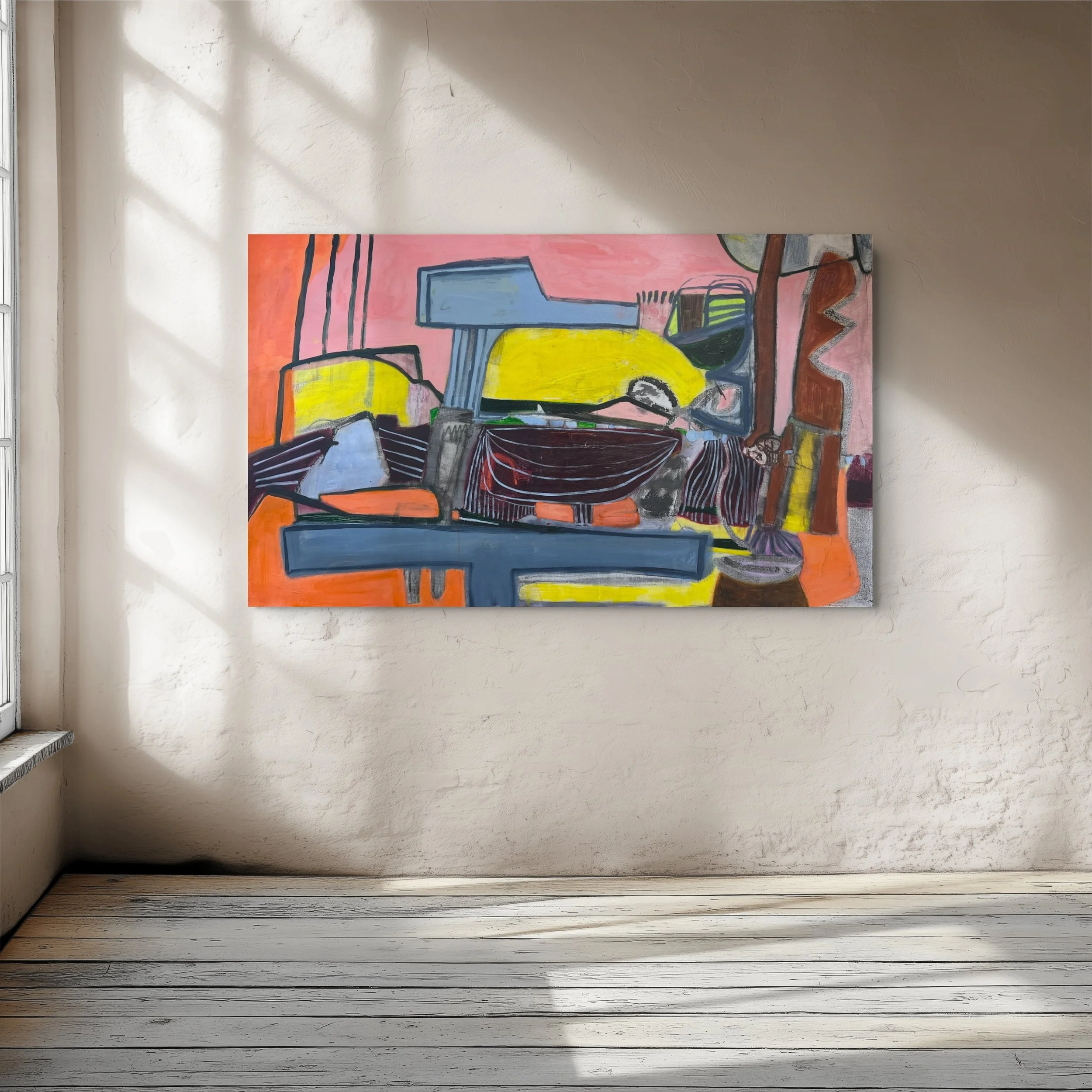 Catapult. 2026. Mixed media on canvas - 36” x 60”