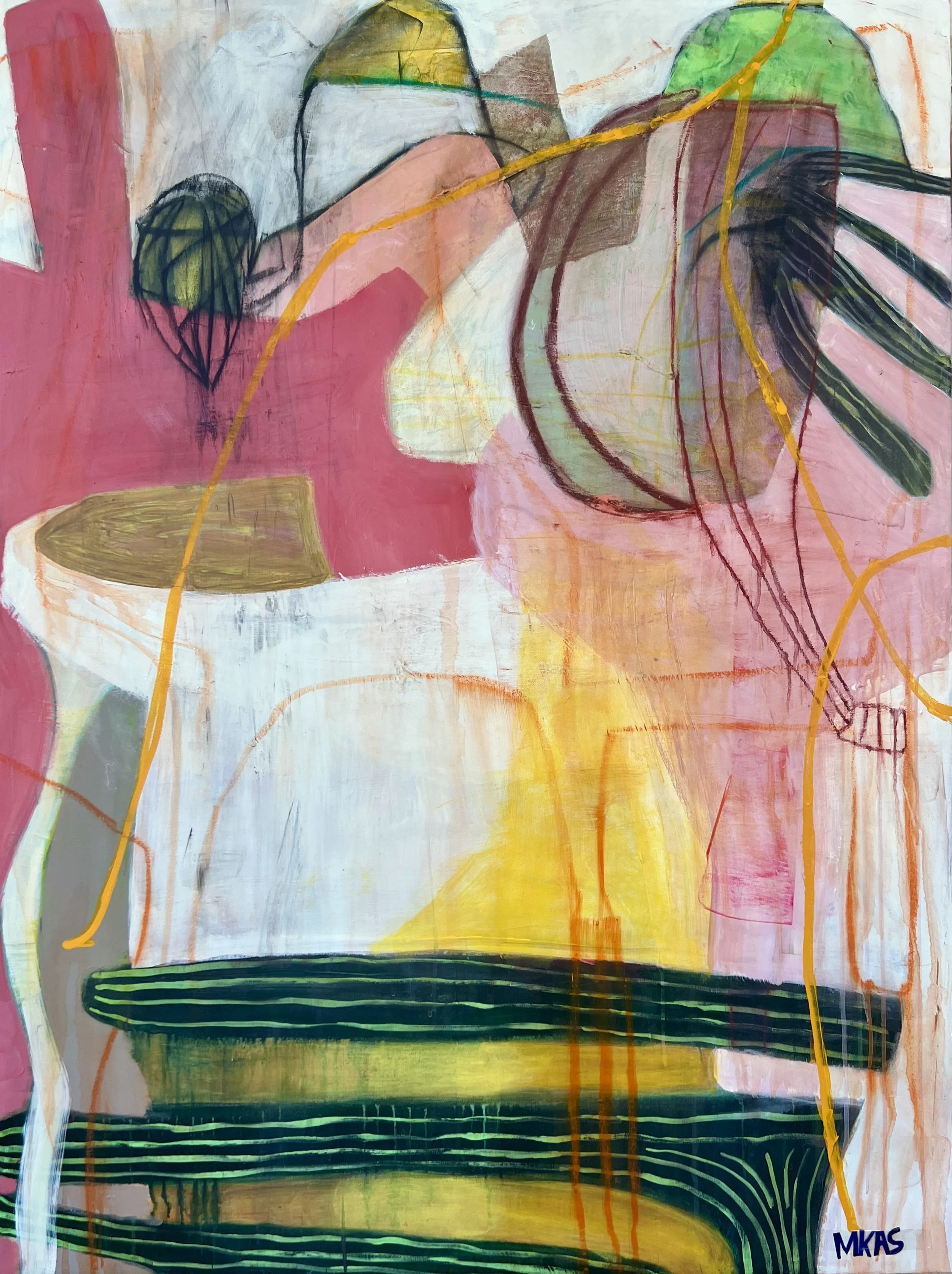 Hijinks. 2026. Mixed media on canvas - 48” x 36”.