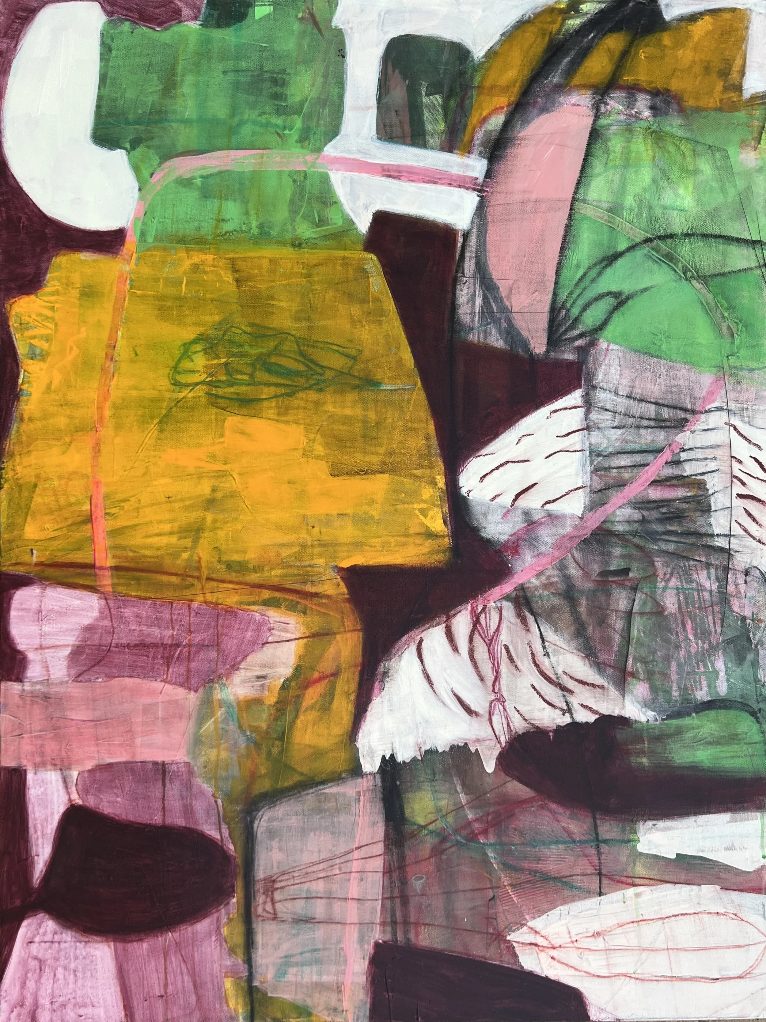 Running Man. 2026. Mixed media on canvas - 40” x 30”.