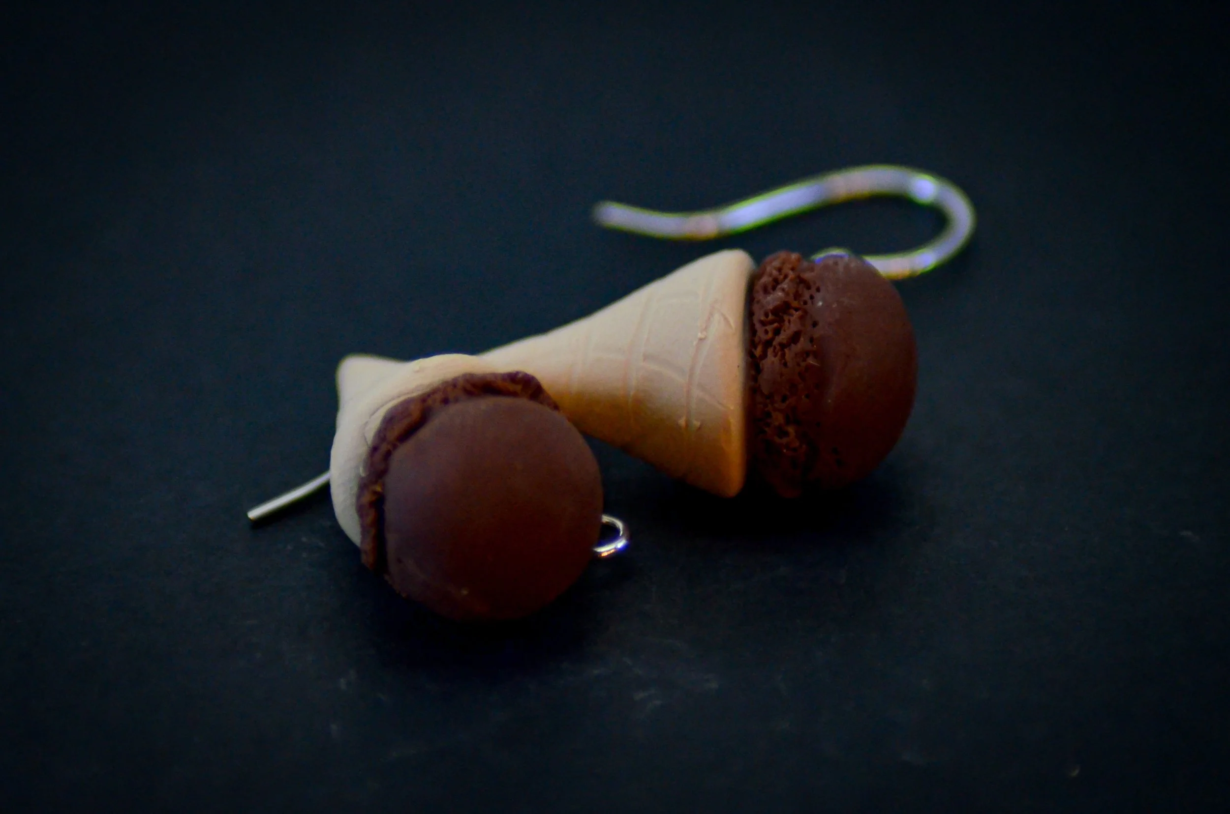 Chocolate Chip Ice Cream Polymer Clay Earrings