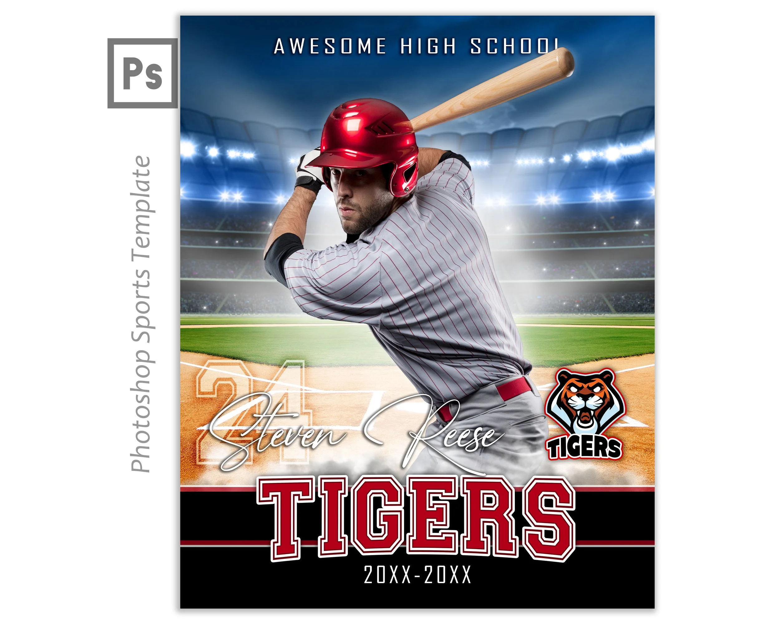 All American Baseball (16x20 Photoshop Template)