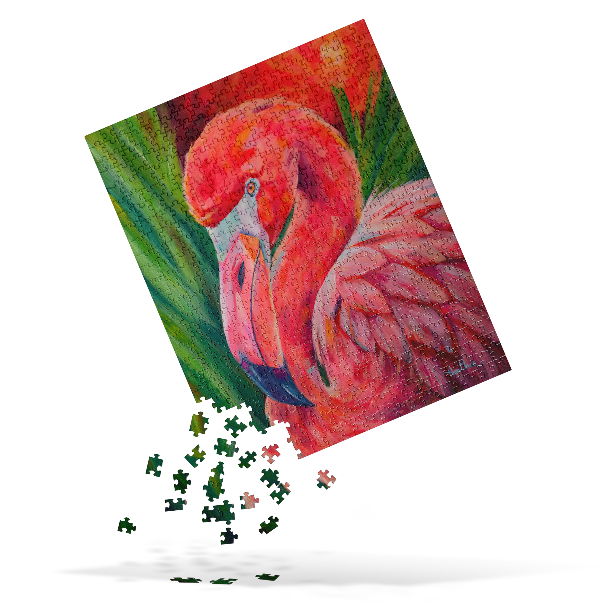 Sunset Flamingo Puzzle