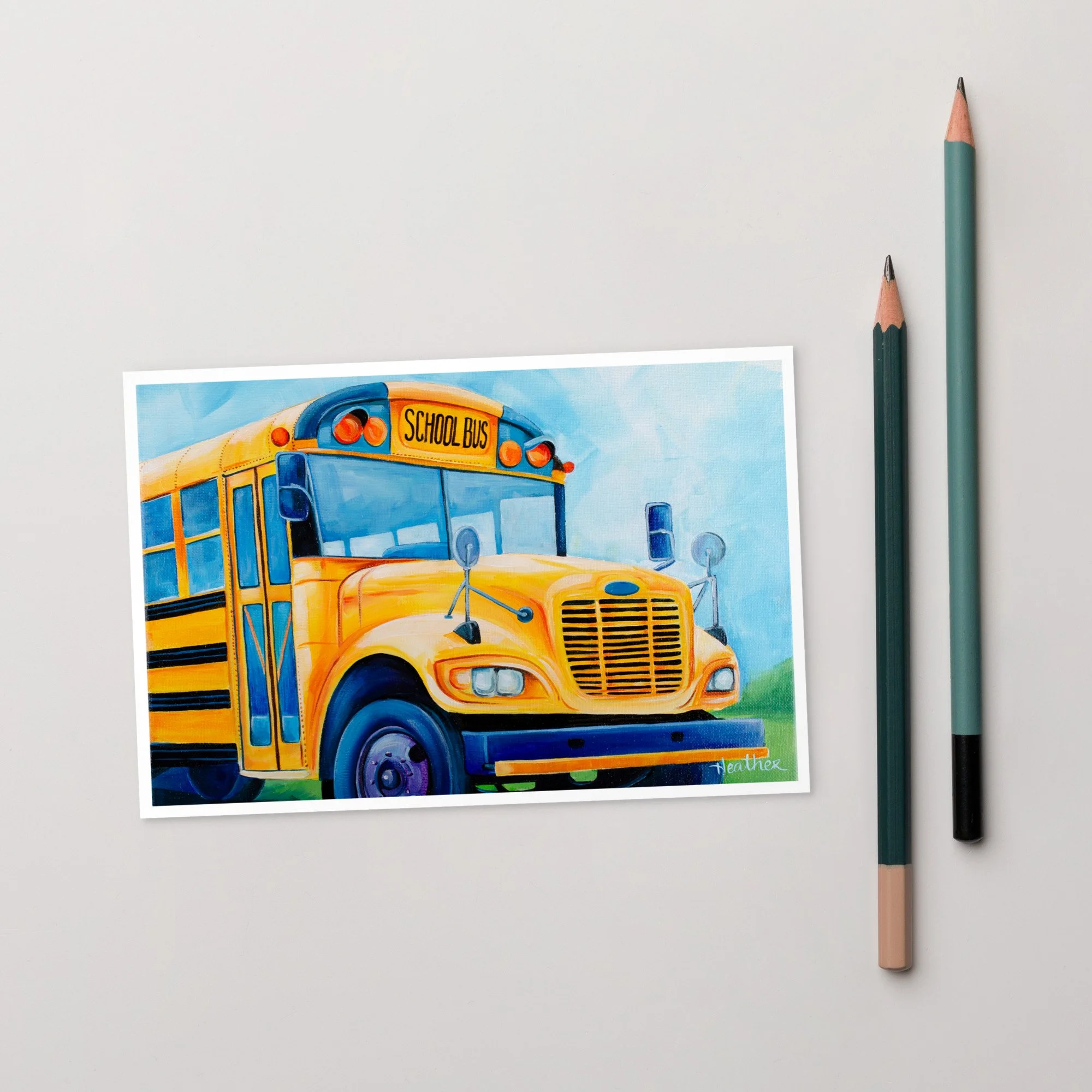 "School Bus" Postcard