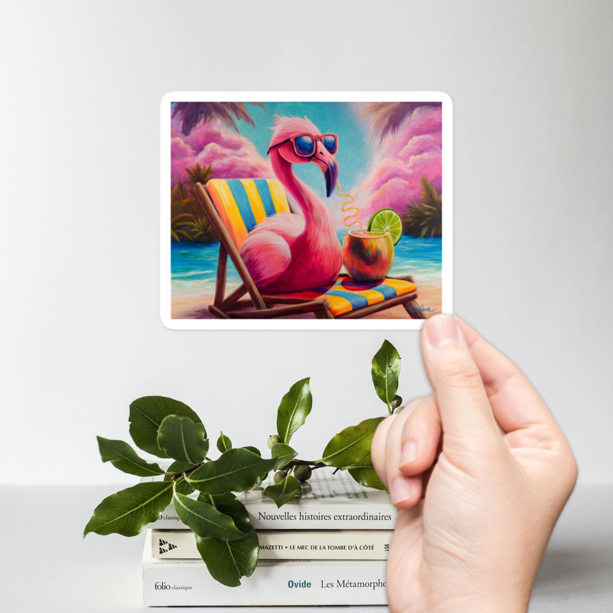 "Flamingo in Paradise" Sticker