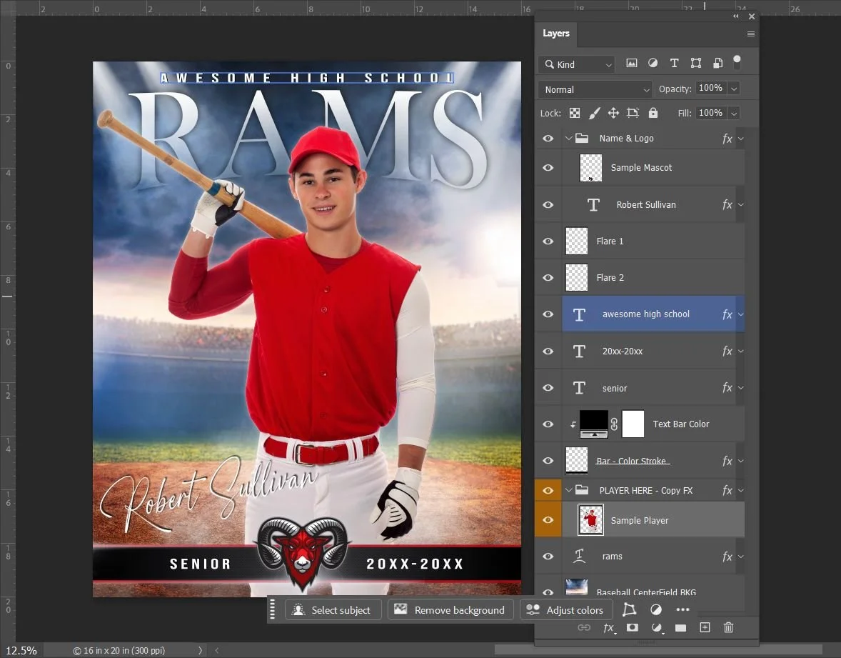 Baseball CenterField 16x20 Layers.JPG