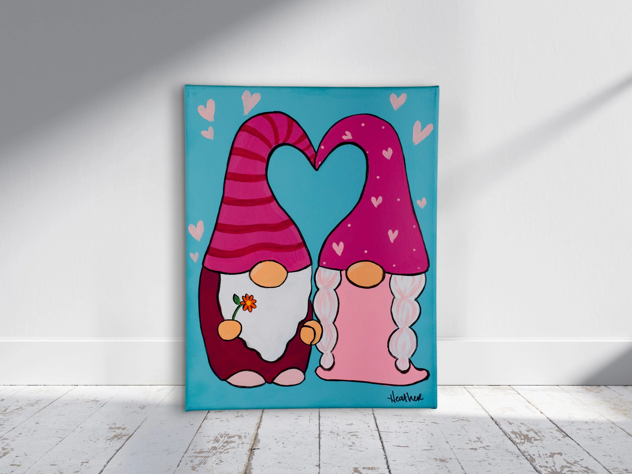 "Love Day Gnomes" (Original Acrylic Painting 11x14)