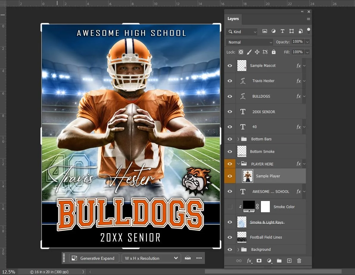 American Football 16x20 Layers.JPG