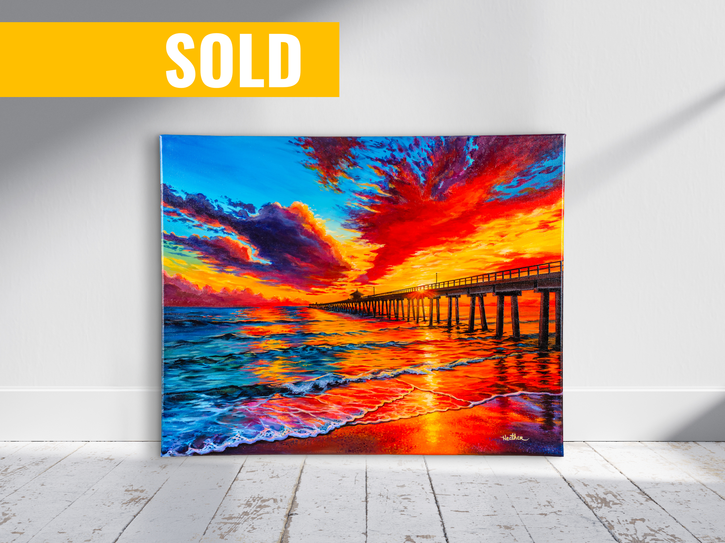 "Summer Sunset" Original 16x20 Acrylic Painting