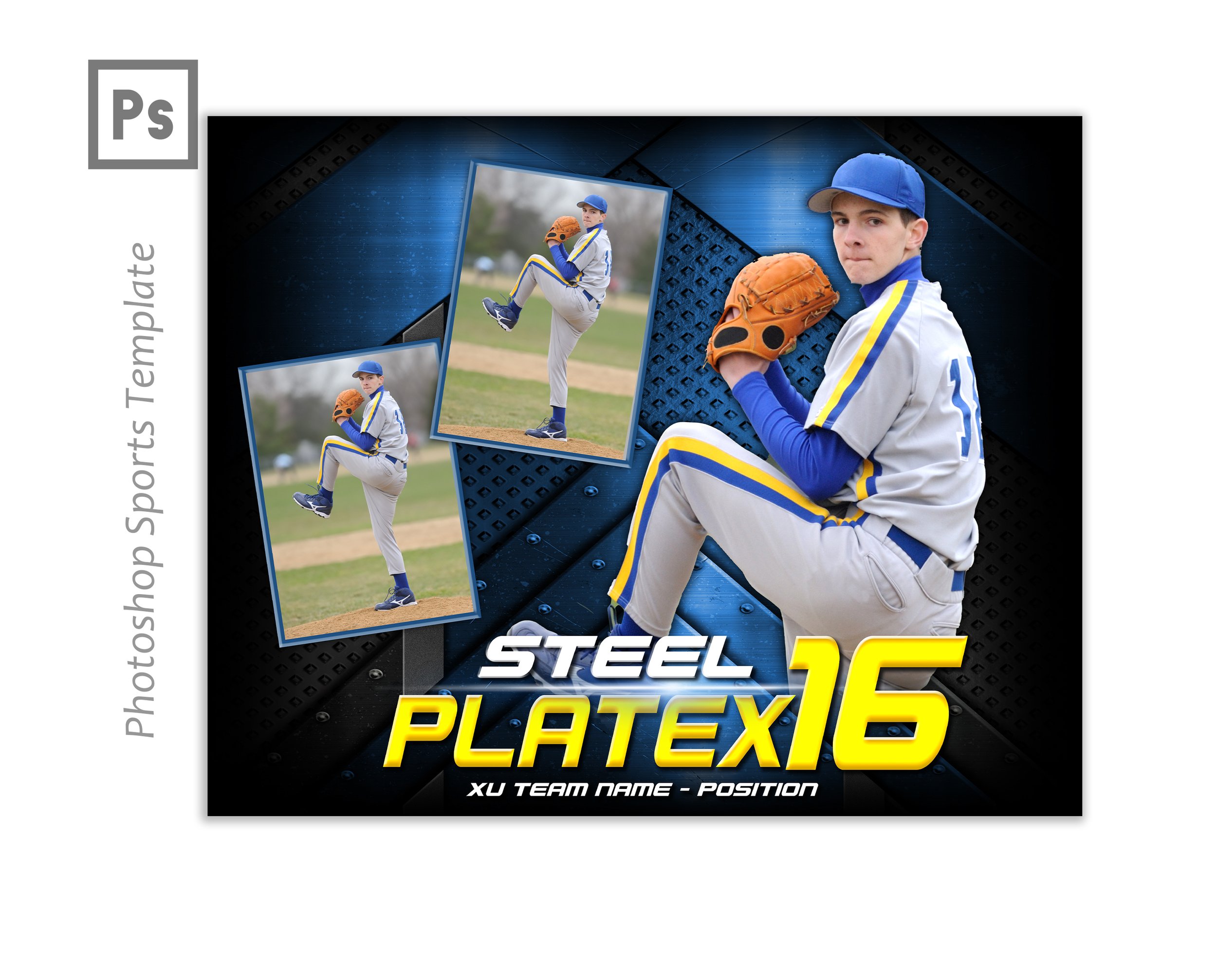 Uprise Steel Plate Horizontal (16x20 Photoshop Template)