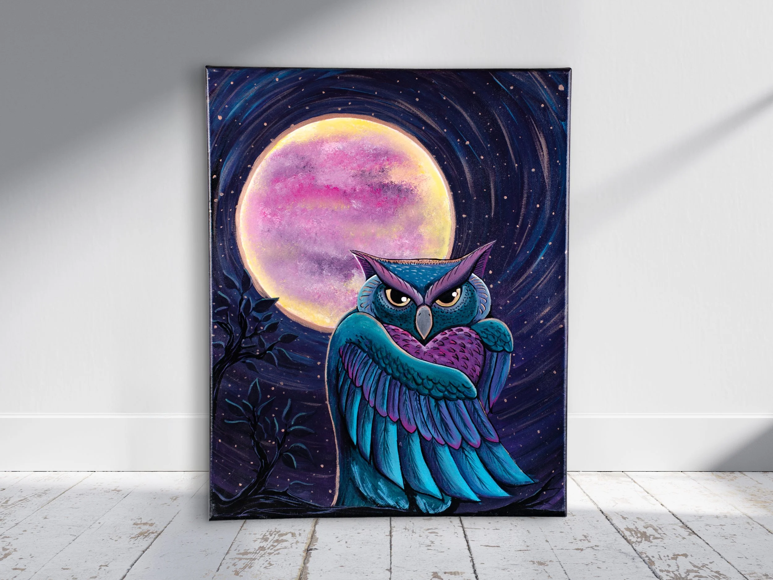 "Night Owl" (Original Acrylic Painting 24x30)