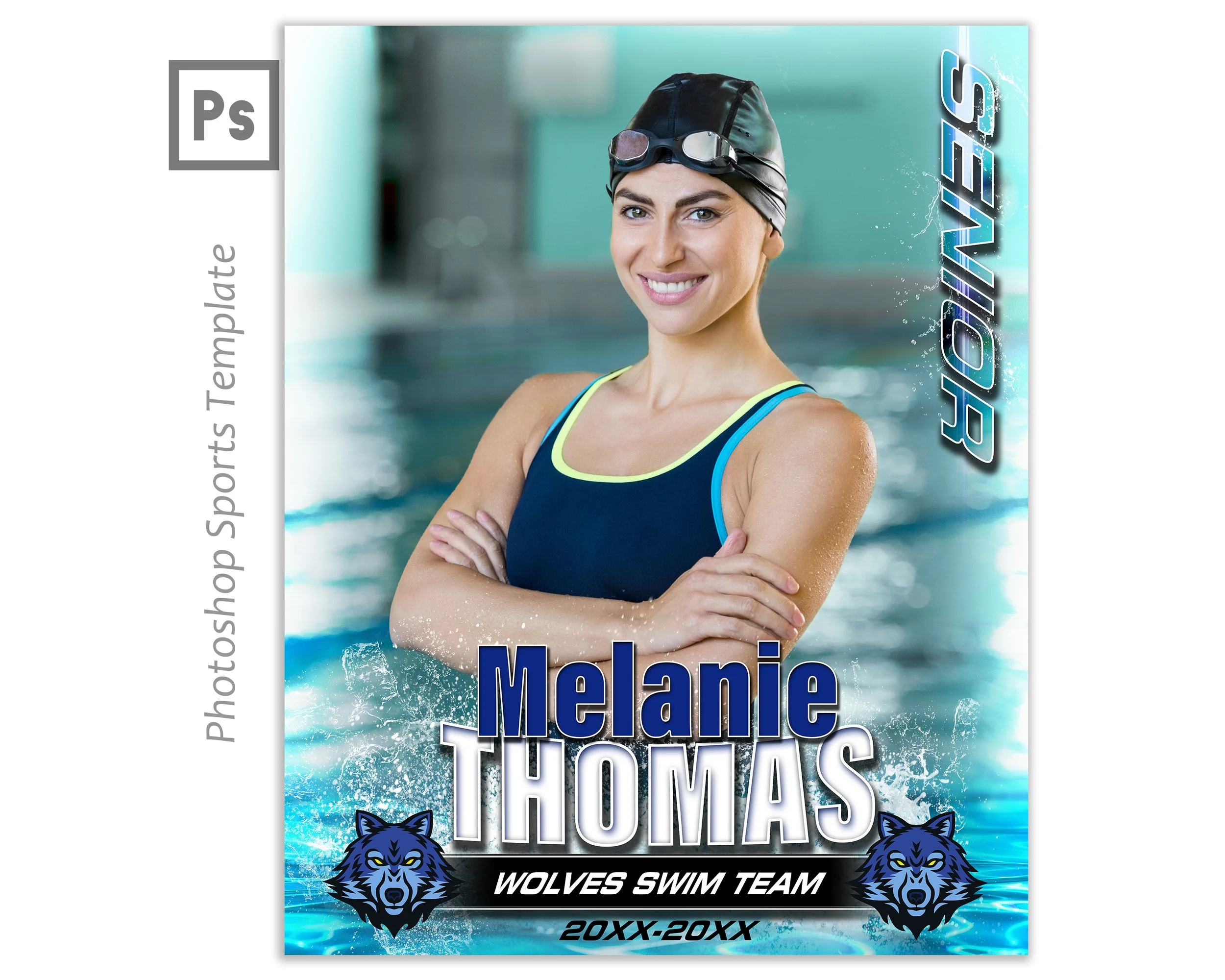 Swim Zone (16x20 Photoshop Template)