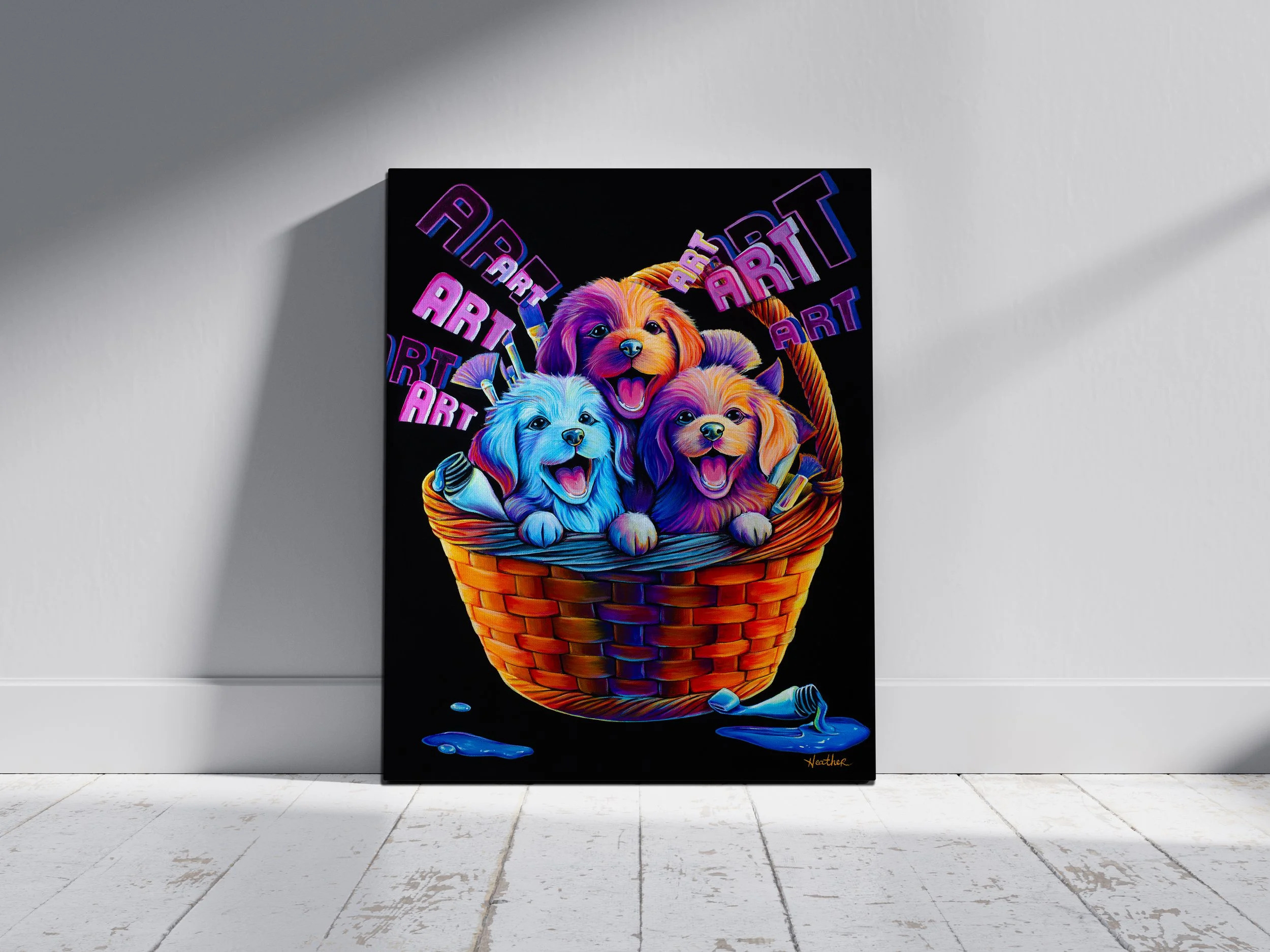 "Art Pups!" (Original Acrylic Painting 16x20)