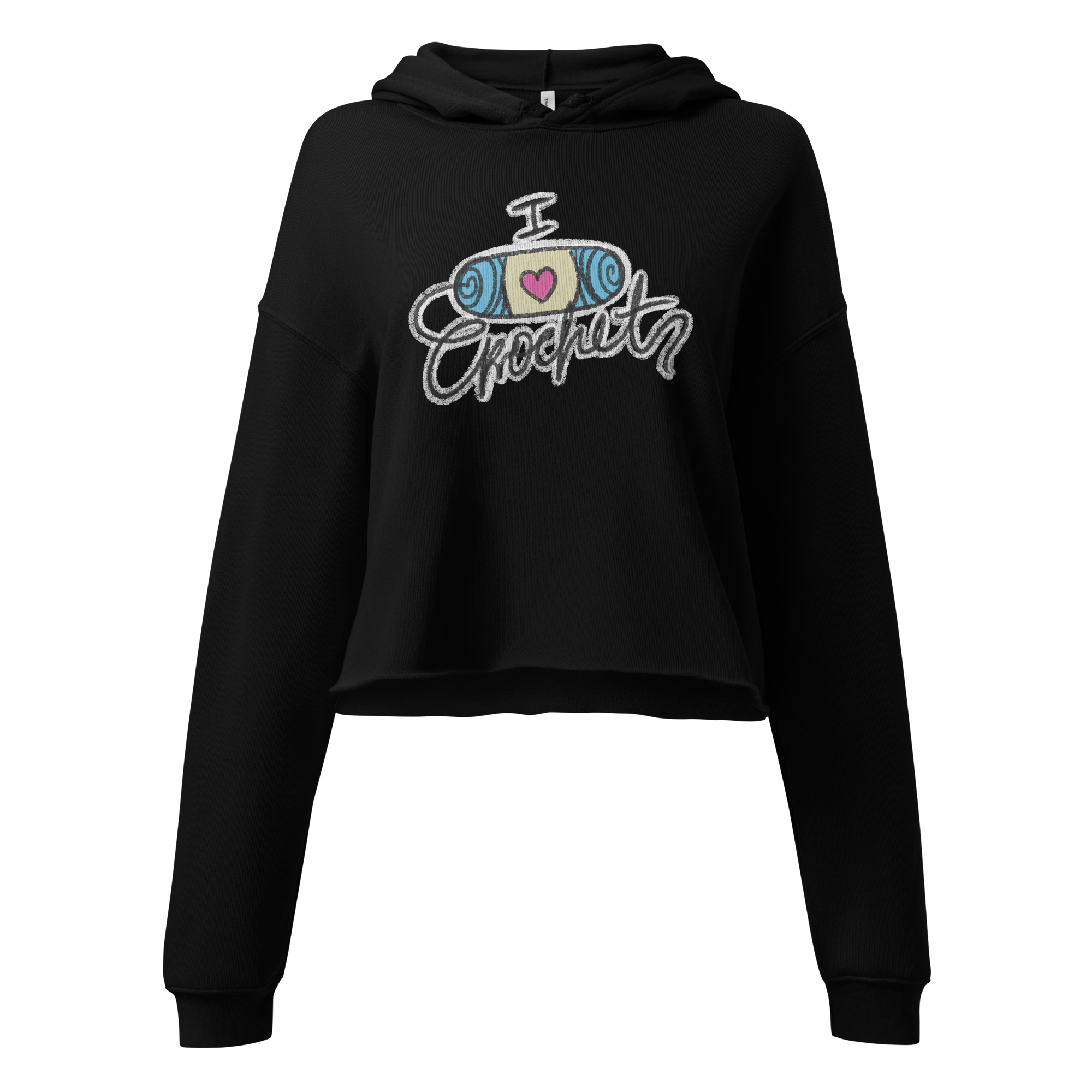 "I Love Crochet" Crop Hoodie