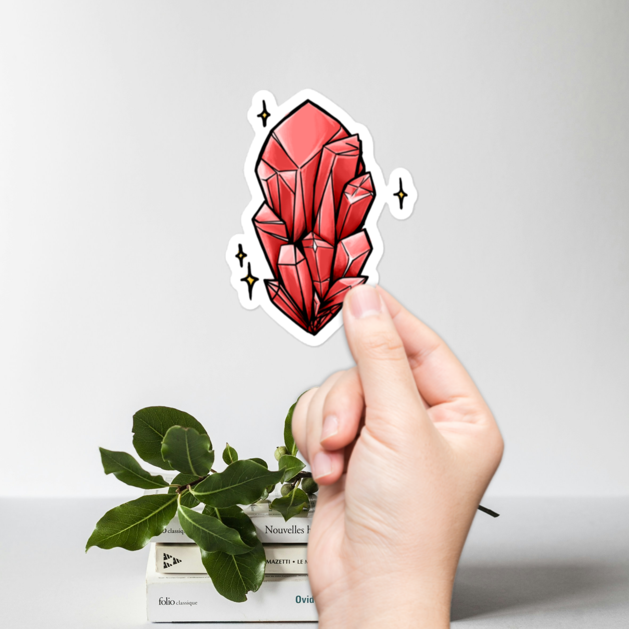 Dark Red Crystal Sticker