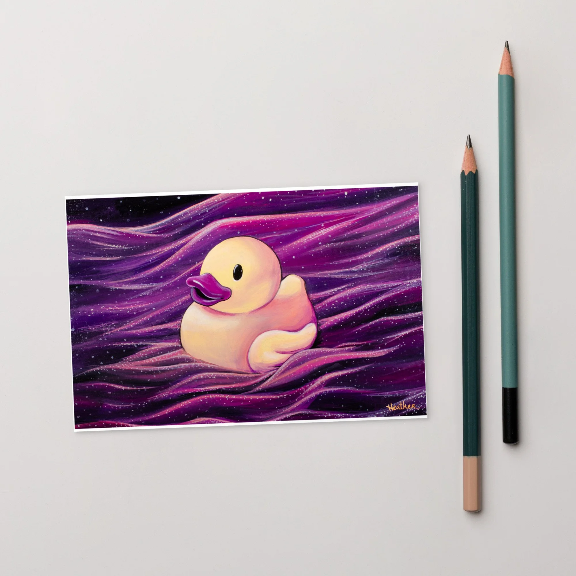 "Duck in Galaxy" Postcard