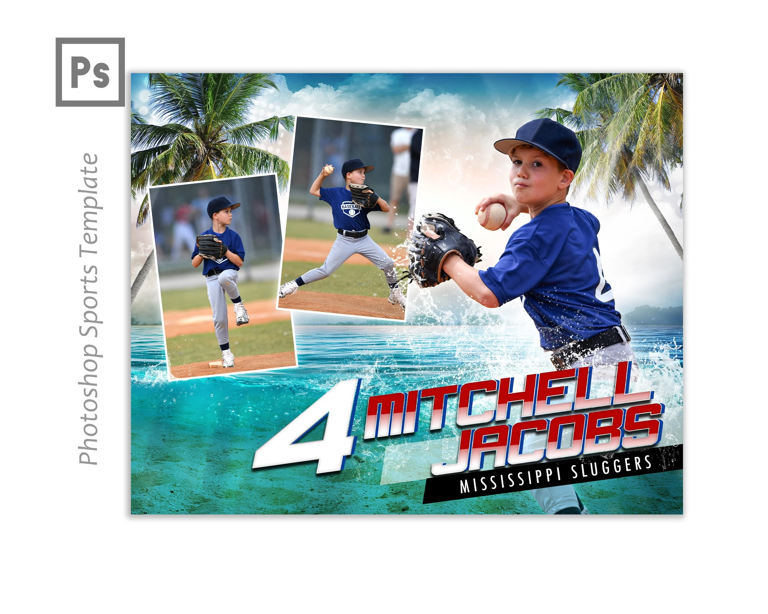 Riptide Horizontal (16x20 Photoshop Template)