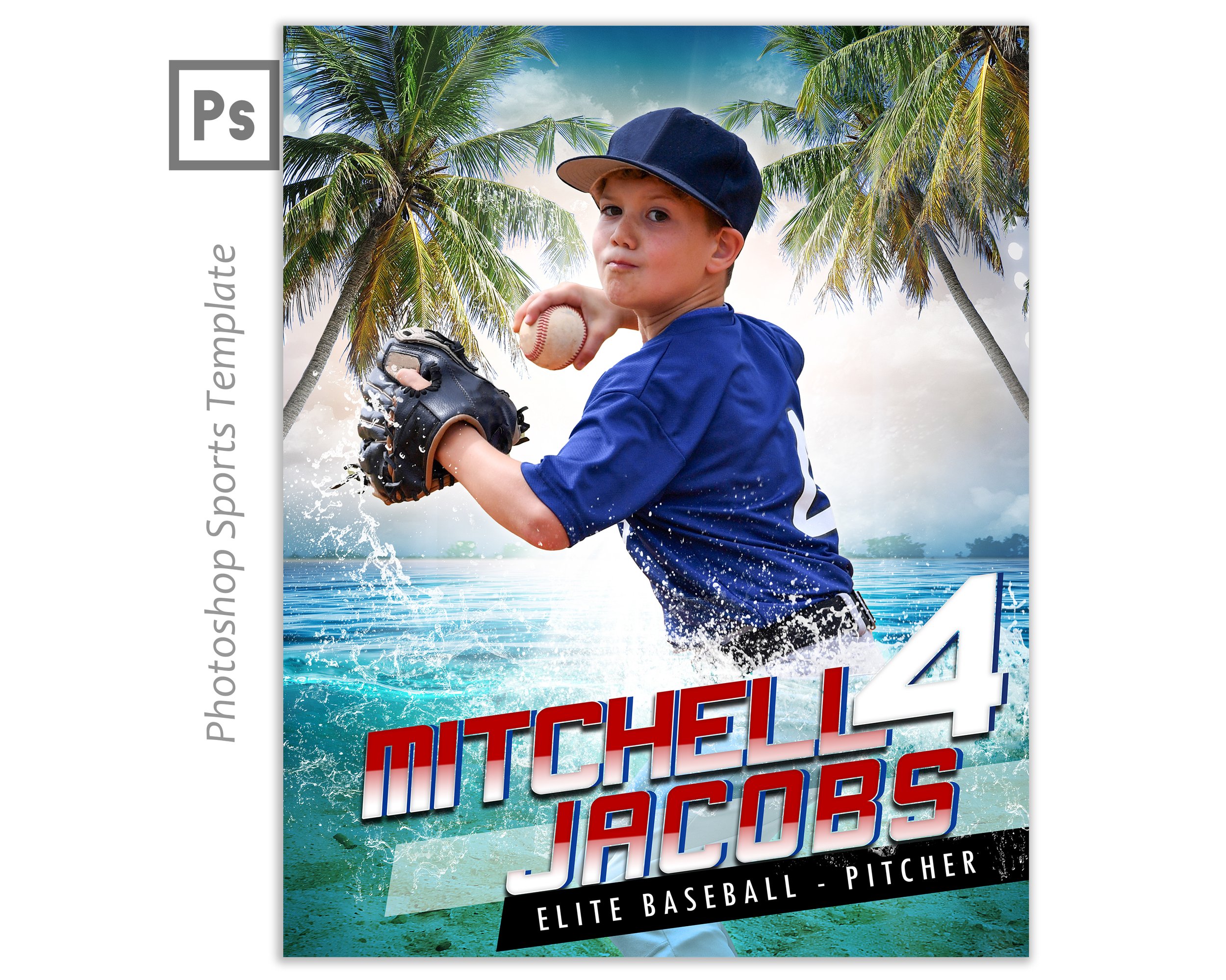 Riptide Vertical (16x20 Photoshop Template)