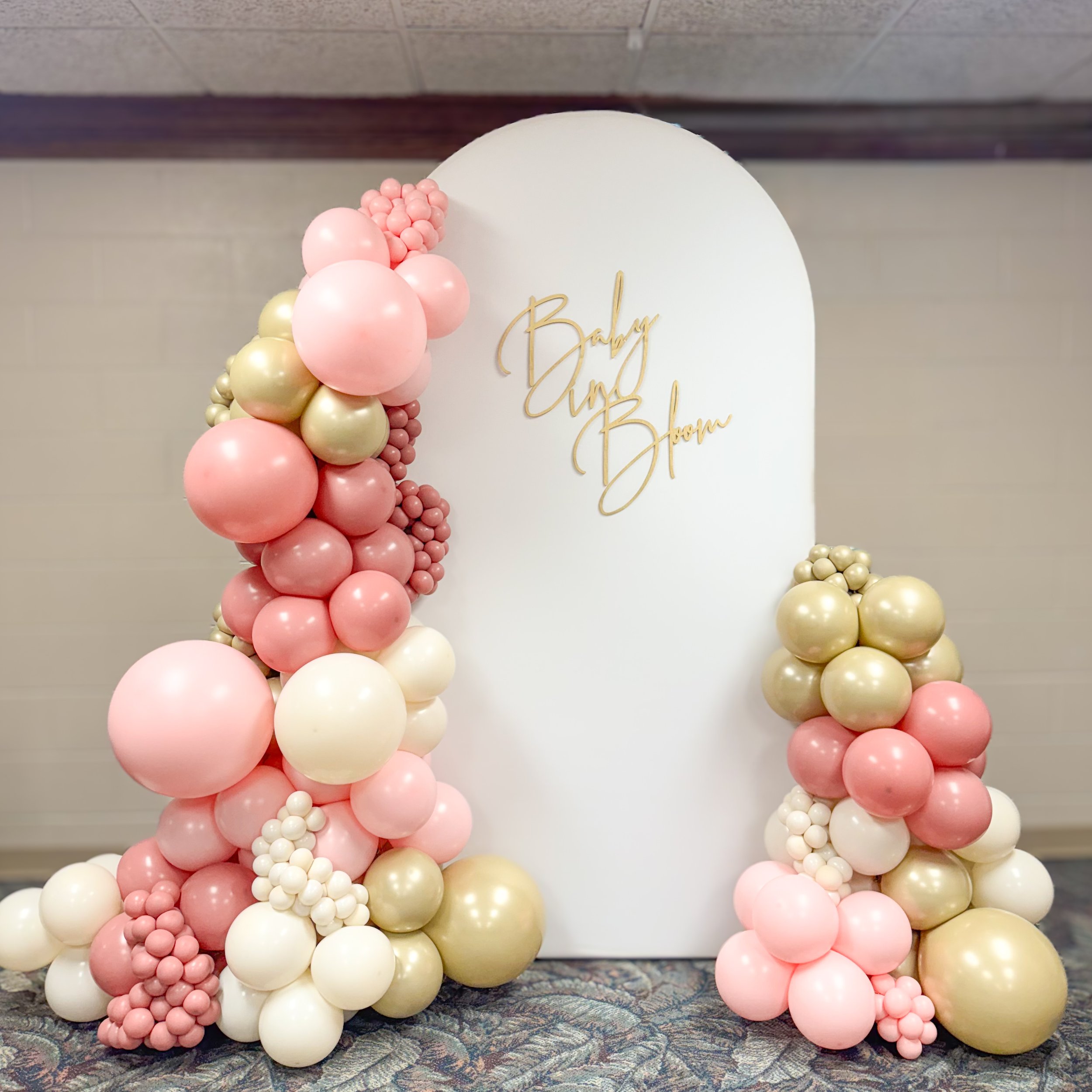 Dreamy Chiara Wall Garland:
Pastell balloon garland backdrop, baby shower party decor or birthday decor. Goshen, Bremen, whimsical balloon artist