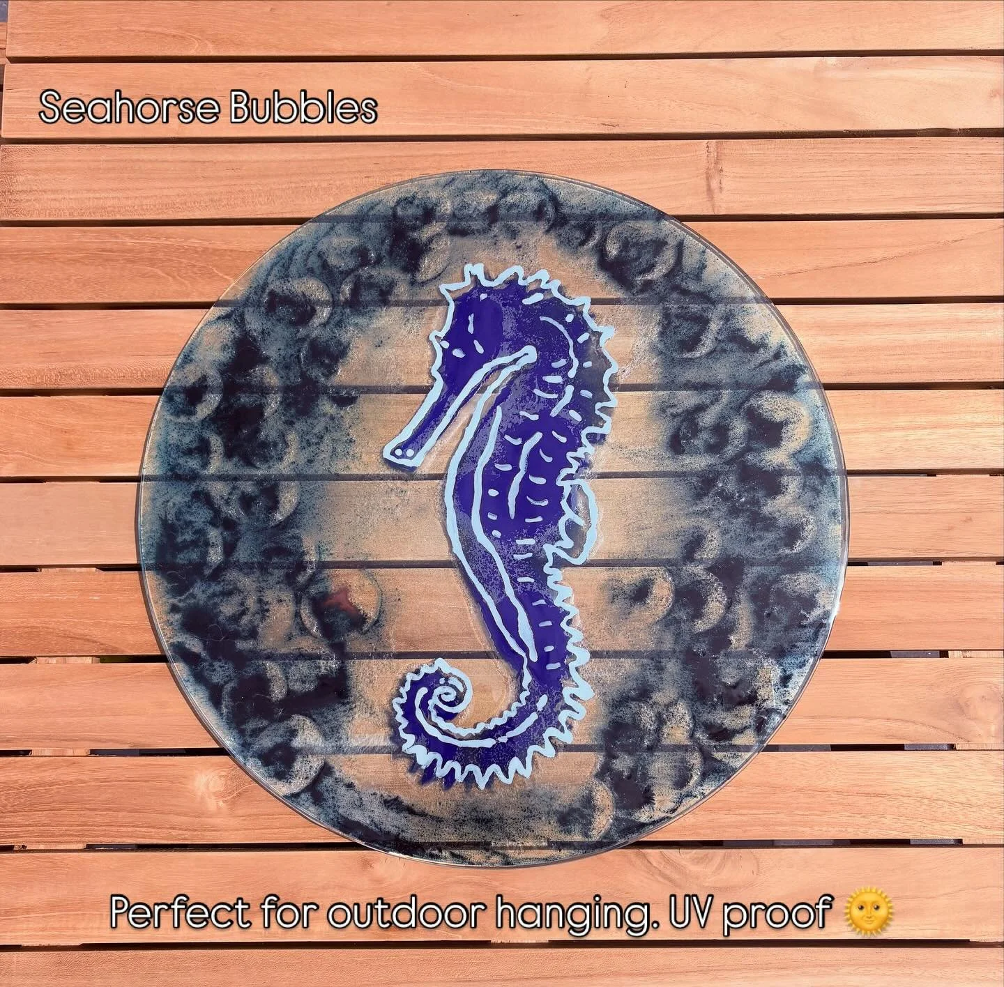 Seahorse Bubbles&hellip; could be the newest addition to your outdoor area. 🔵🩵🌀#perthartist #surfingwa #sealifeart #coastalhomedecor #seahorses