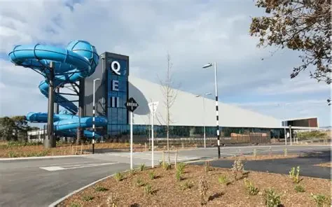 Playground water slide at Quest hotel or resort.