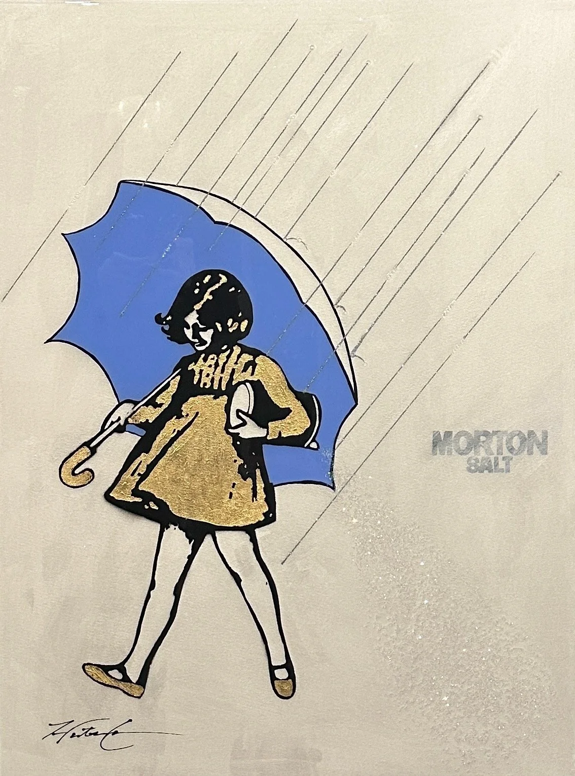 A recurring series exploring confidence, rain, and playful femininity through a trench-clad figure with an umbrella. Hunter Connor reimagines vintage advertising with layered texture, creating collectible mini pop-art prints full of charm and wit.