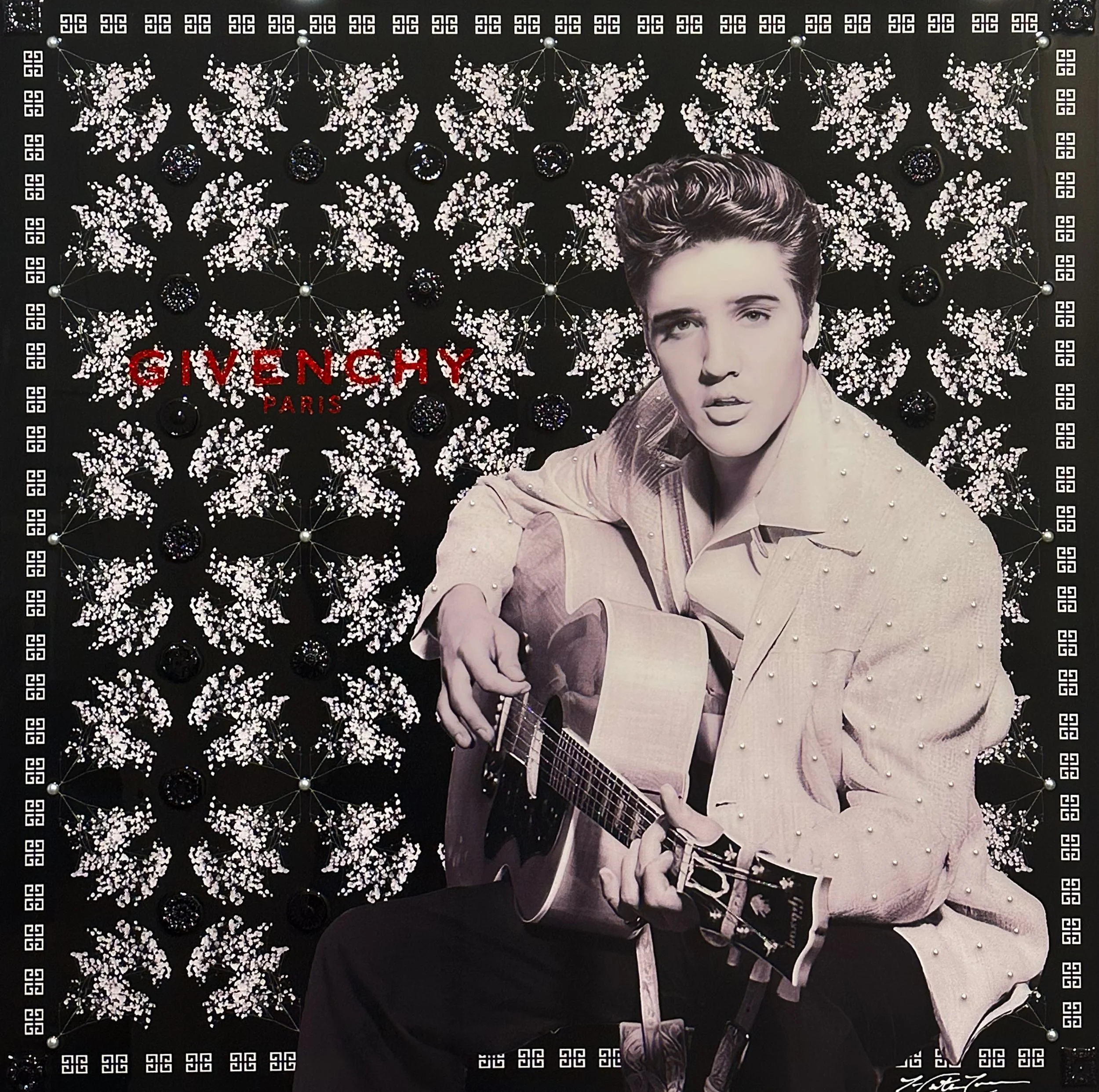 Elvis Mood — 36x36x1.5 in, 2025 — Elvis Mood is a retro-modern canvas by Hunter Connor, channeling the King's charisma through stylized abstraction and neon tones. A must-have for pop culture collectors and rock 'n' roll lovers, this piece bridges mu