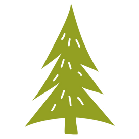 Green Christmas tree illustration.