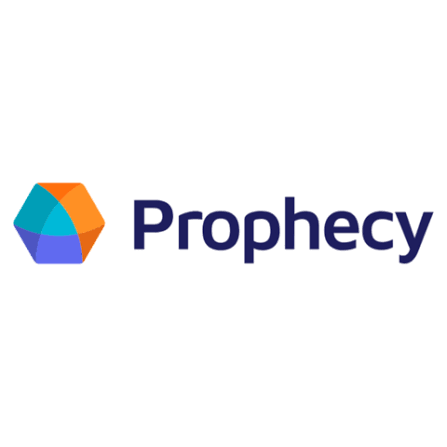 Prophecy logo with a colorful pentagon icon and the word 'Prophecy' in blue text.