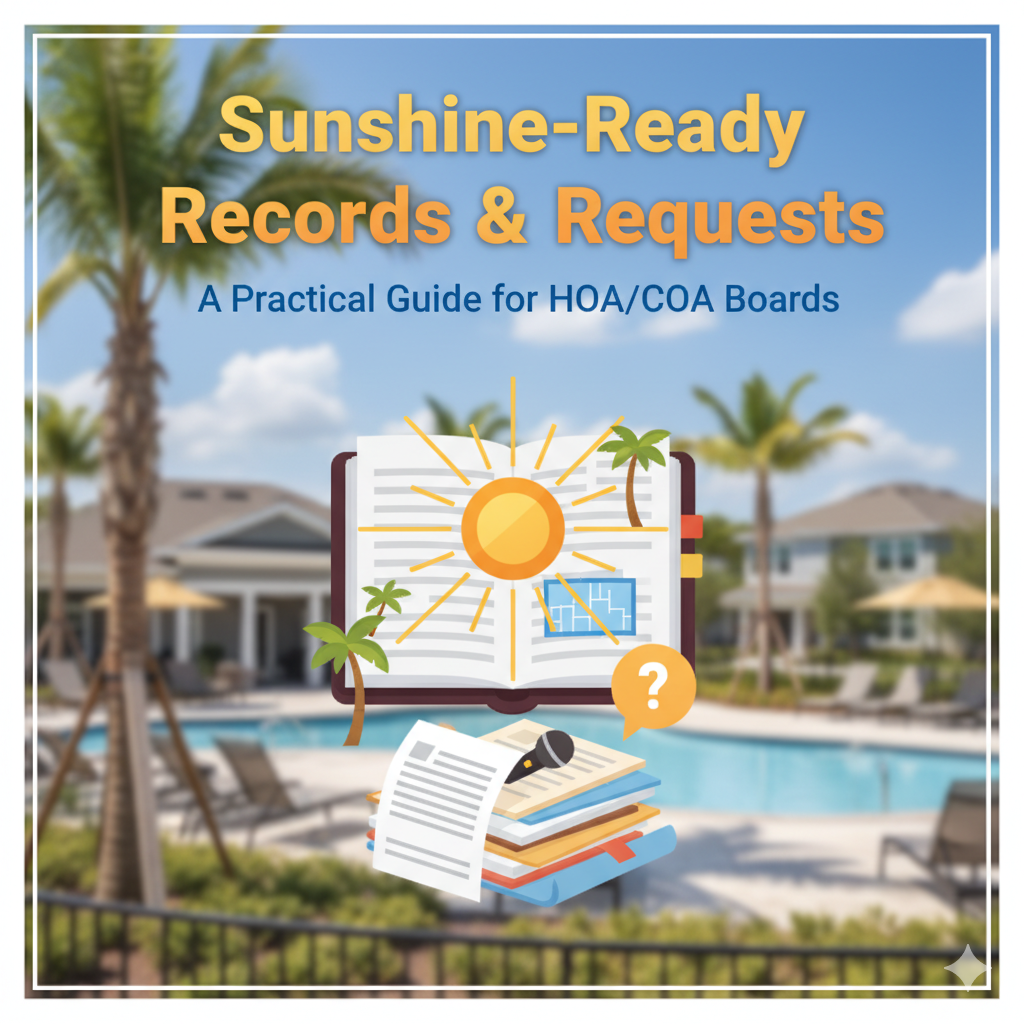 Sunshine‑Ready Records &amp; Requests: A Practical Guide for HOA/COA Boards