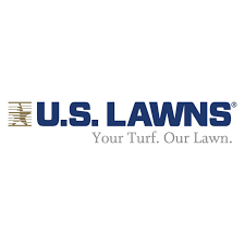 U.S. Lawns logo with blue text and tagline "Your Turf. Our Lawn."