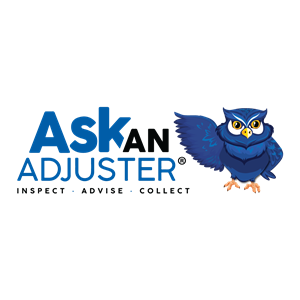 Ask an Adjuster A blue owl wearing glasses, sitting behind a desk with a cityscape background, representing a teacher or librarian.