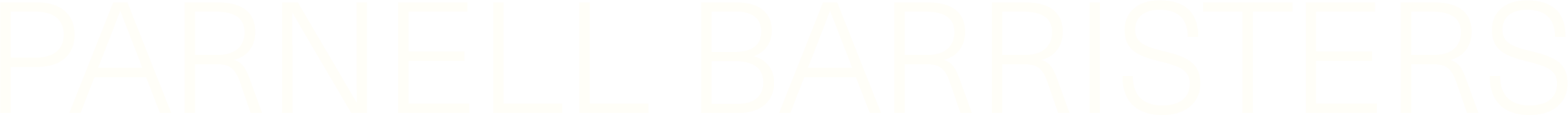 Close-up of text reading 'Parnell Barristers' in white capital letters on a black background.