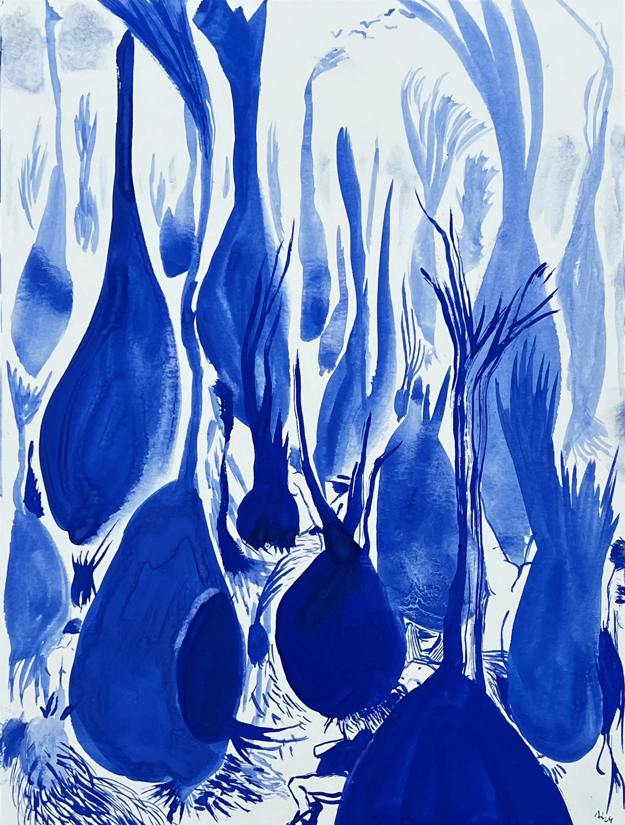 Sueños de Bonpland en el trópico azul (2024)
| Gouache sobre papel | 28,2 x 20,9 cm