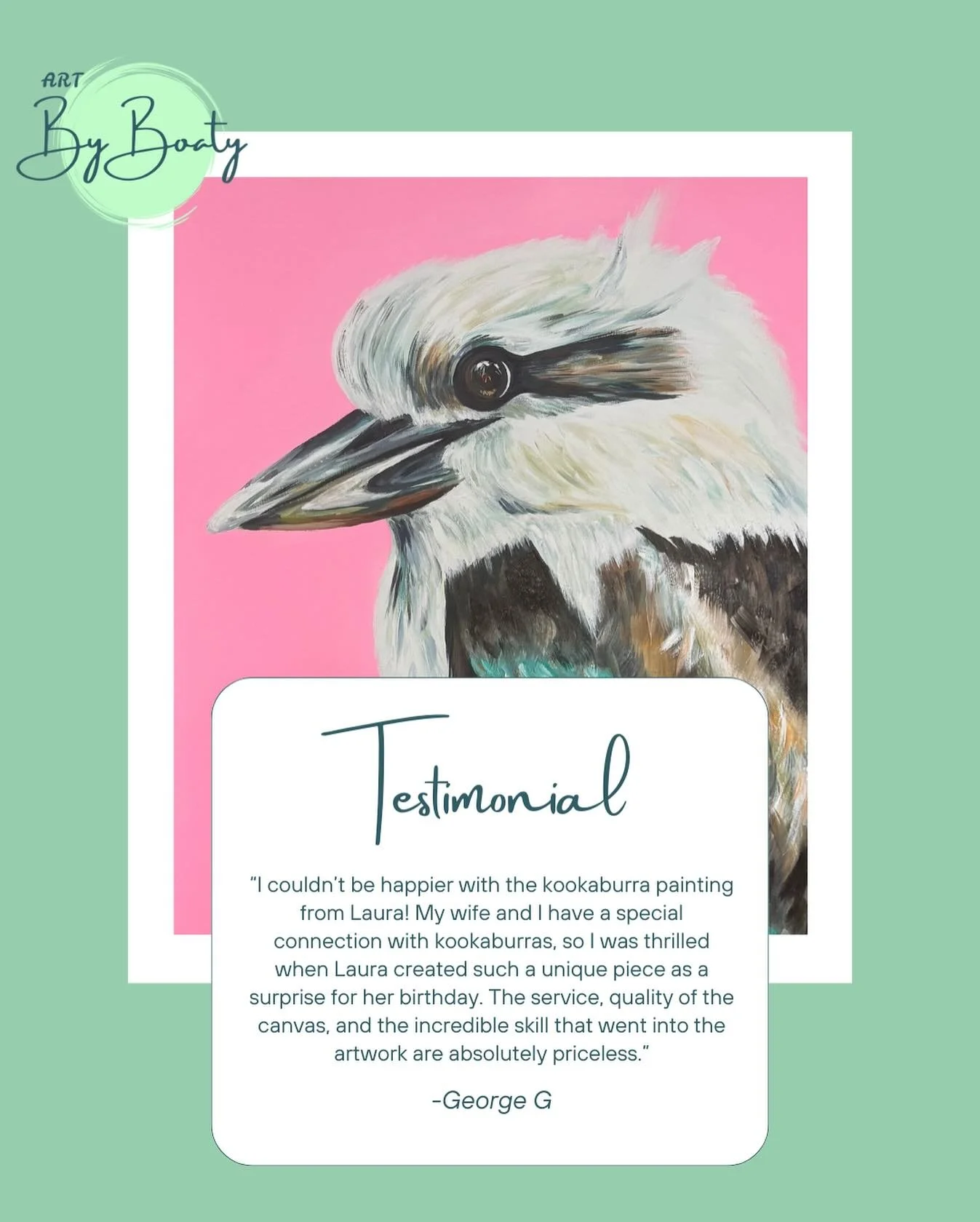 Customer love 🙌

If you&rsquo;d like to commission custom animal artwork, you can book through my 🔗 in bio 🕊️

Let&rsquo;s create some magic 🌈

#animalart #animalartist #acrylicartist #sydneyartist #wildlifeart #wildlifeartist #birdart #birdartis