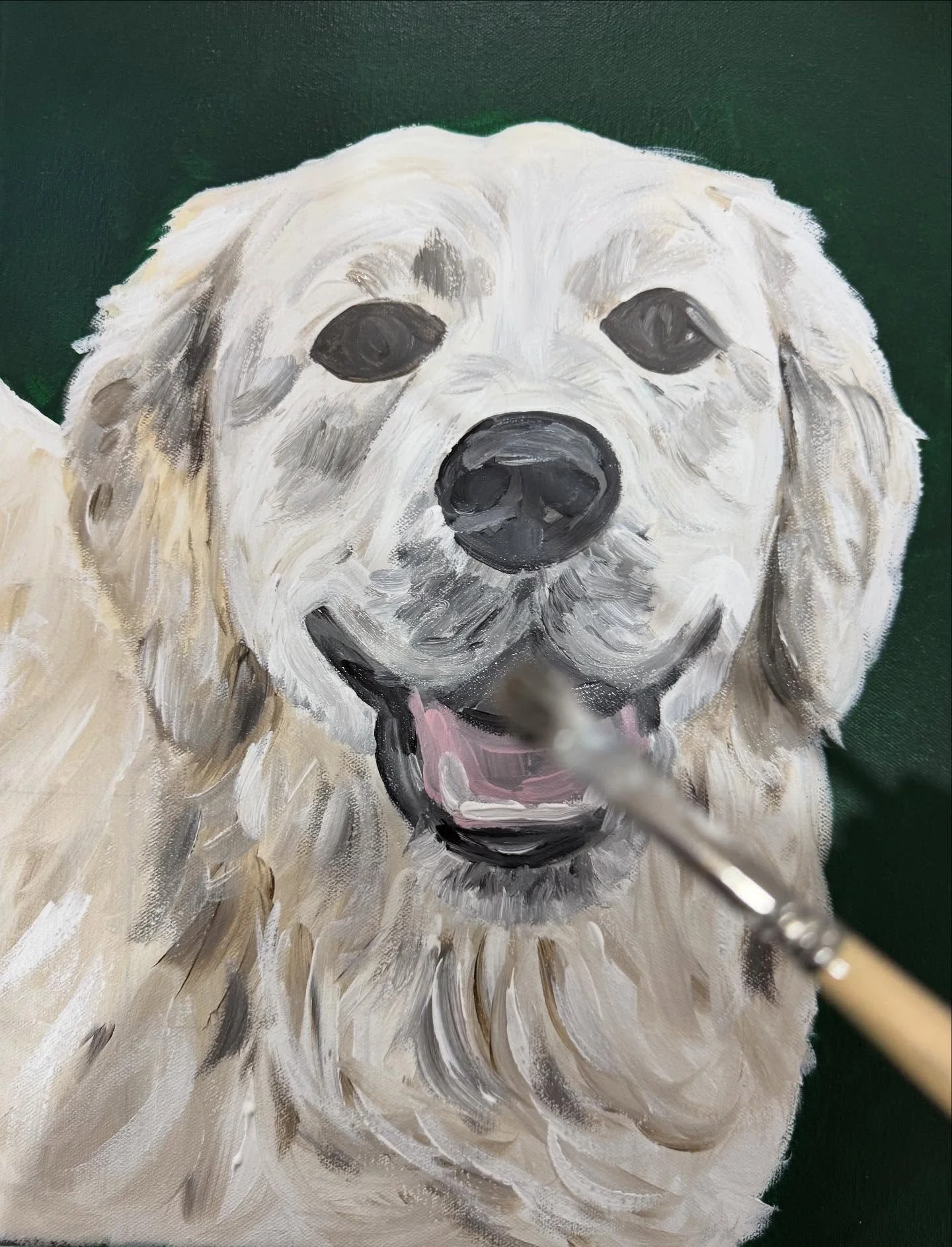 Base layers done for this beauty ✅🐾

#workinprogress #goldenretrieverart #petportrait #doglover #petportraitartist #dogpainting #acrylicart #goldenretrieversofinstagram